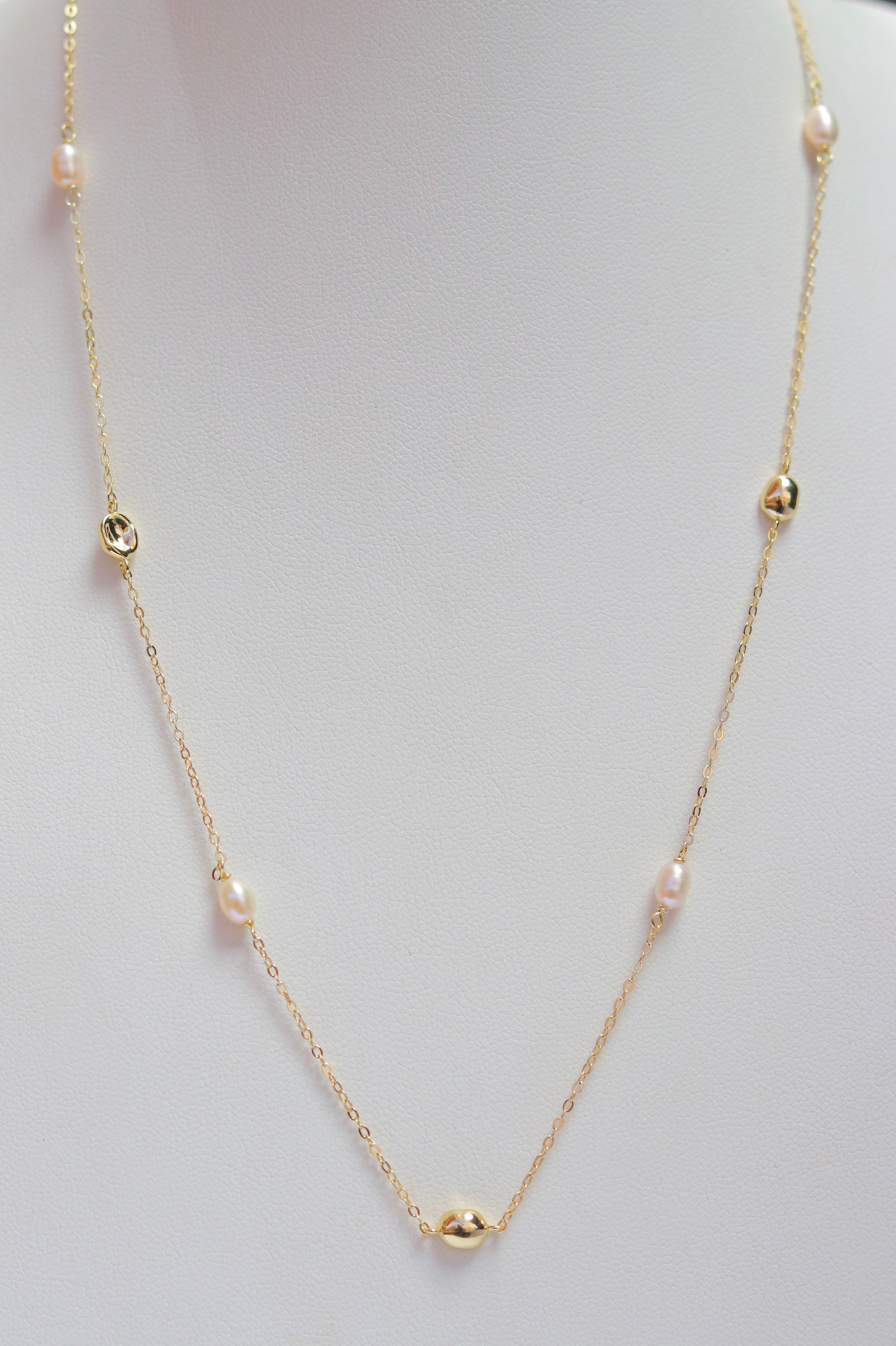 Collar Mini Beans & Pearls Choker Gold