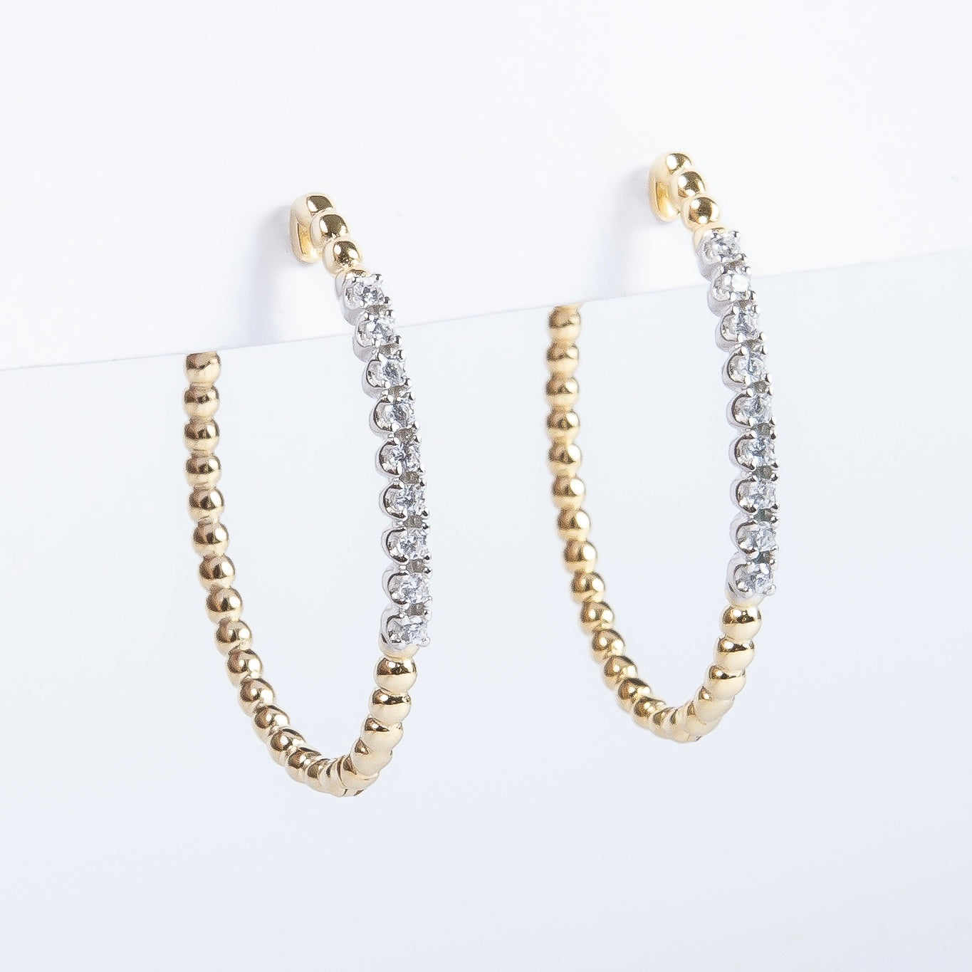 Aro Mini Bubbles Oval Hoop & Bubbles CZ L