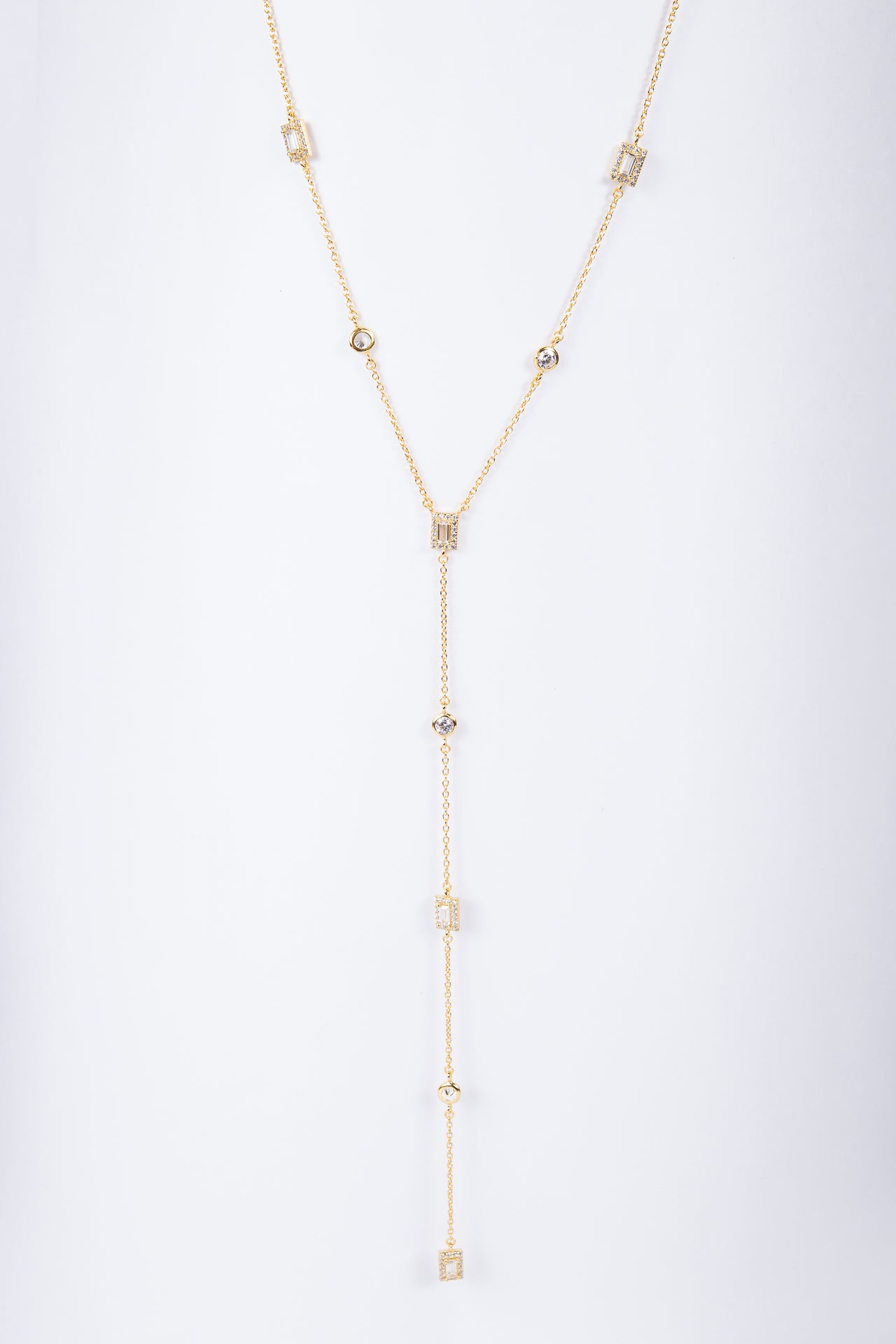 Collar Y Bagui Rishka CZ Drops Necklace Gold