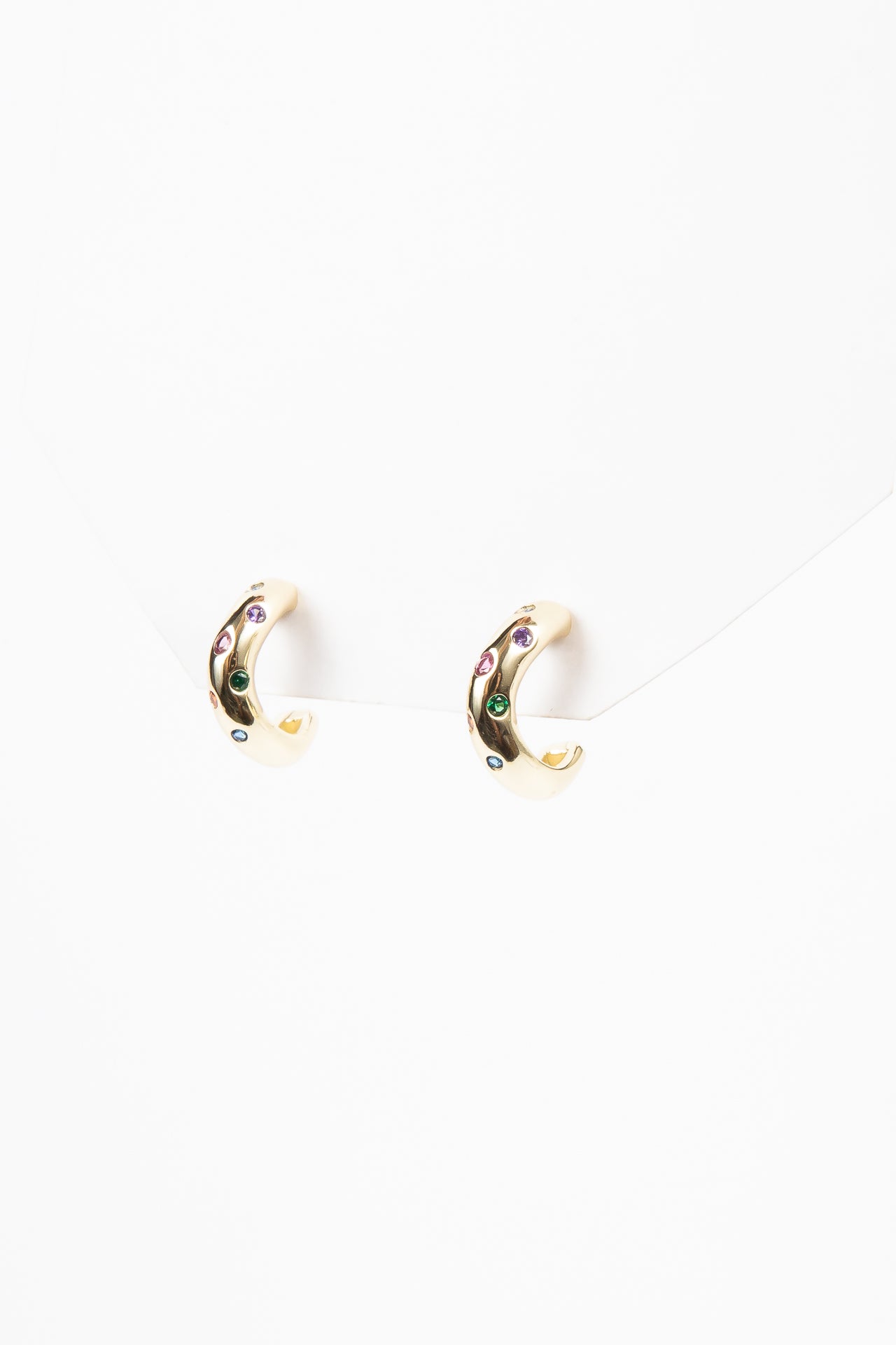 Aro Multi Chunky Wavy Med Hoop Gold