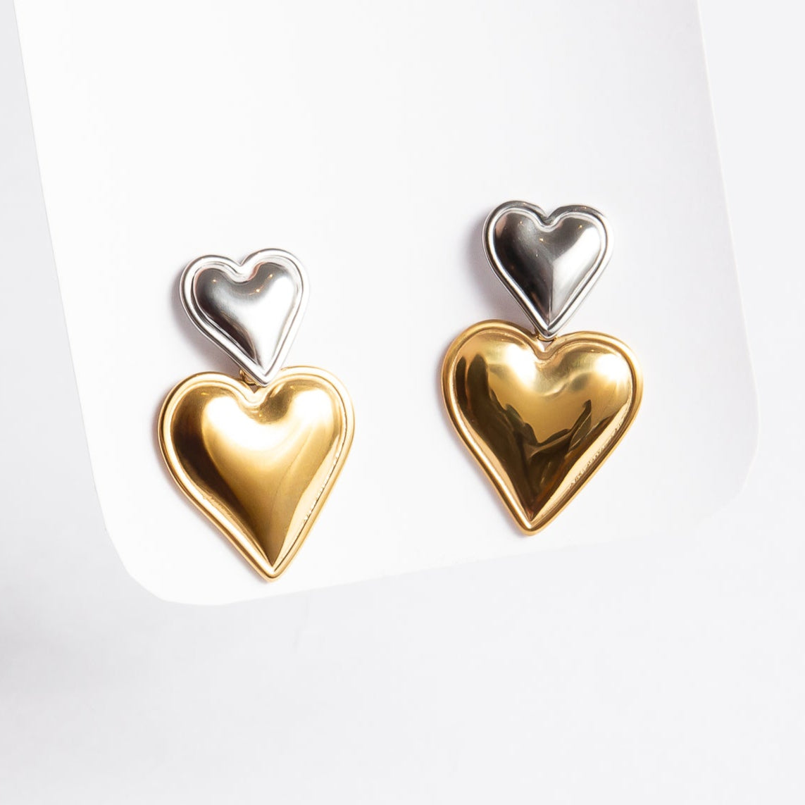 Aro Bicolor Duo Heart Stud