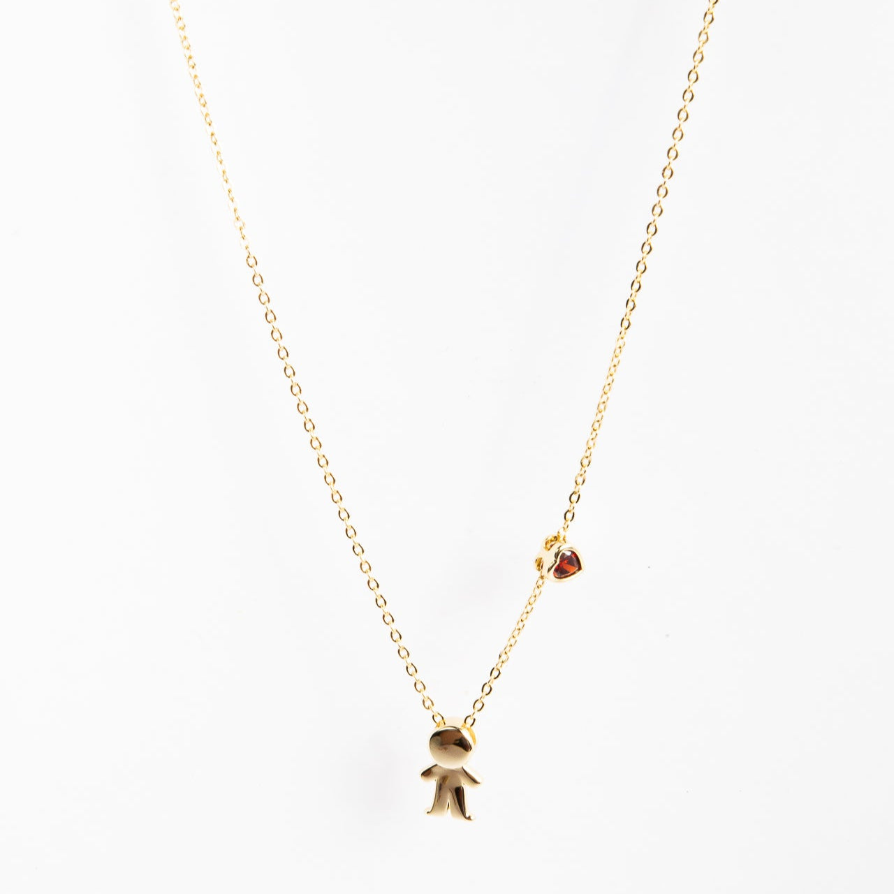 Collar Boy Red Heart Necklace