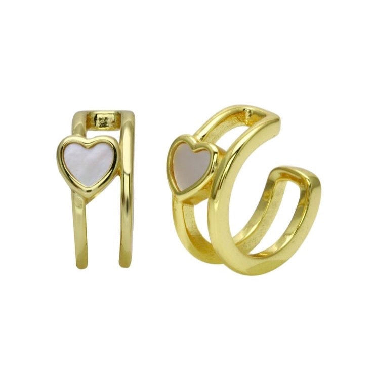 Aro MOP Heart Double Cage Cuff
