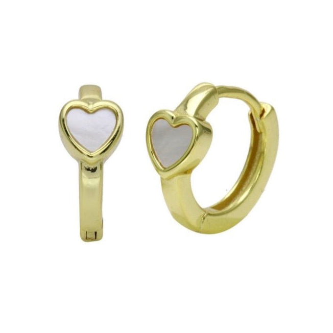 Aro Single MOP Heart Hoop