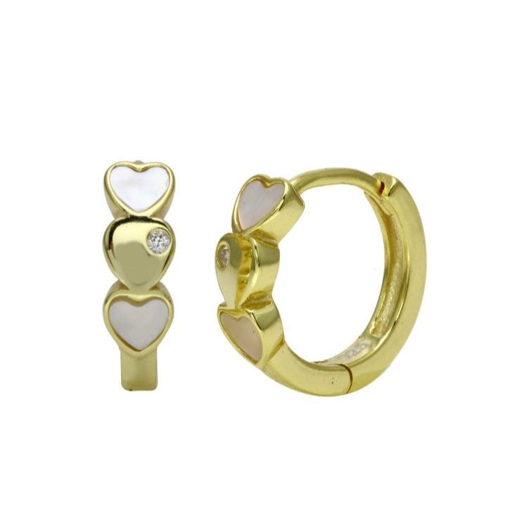 Aro Triple MOP Heart Hoop