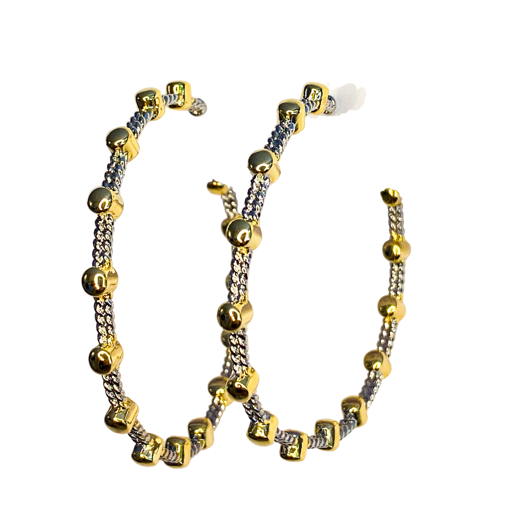 Aro Bicolor Dotted Hoop LG