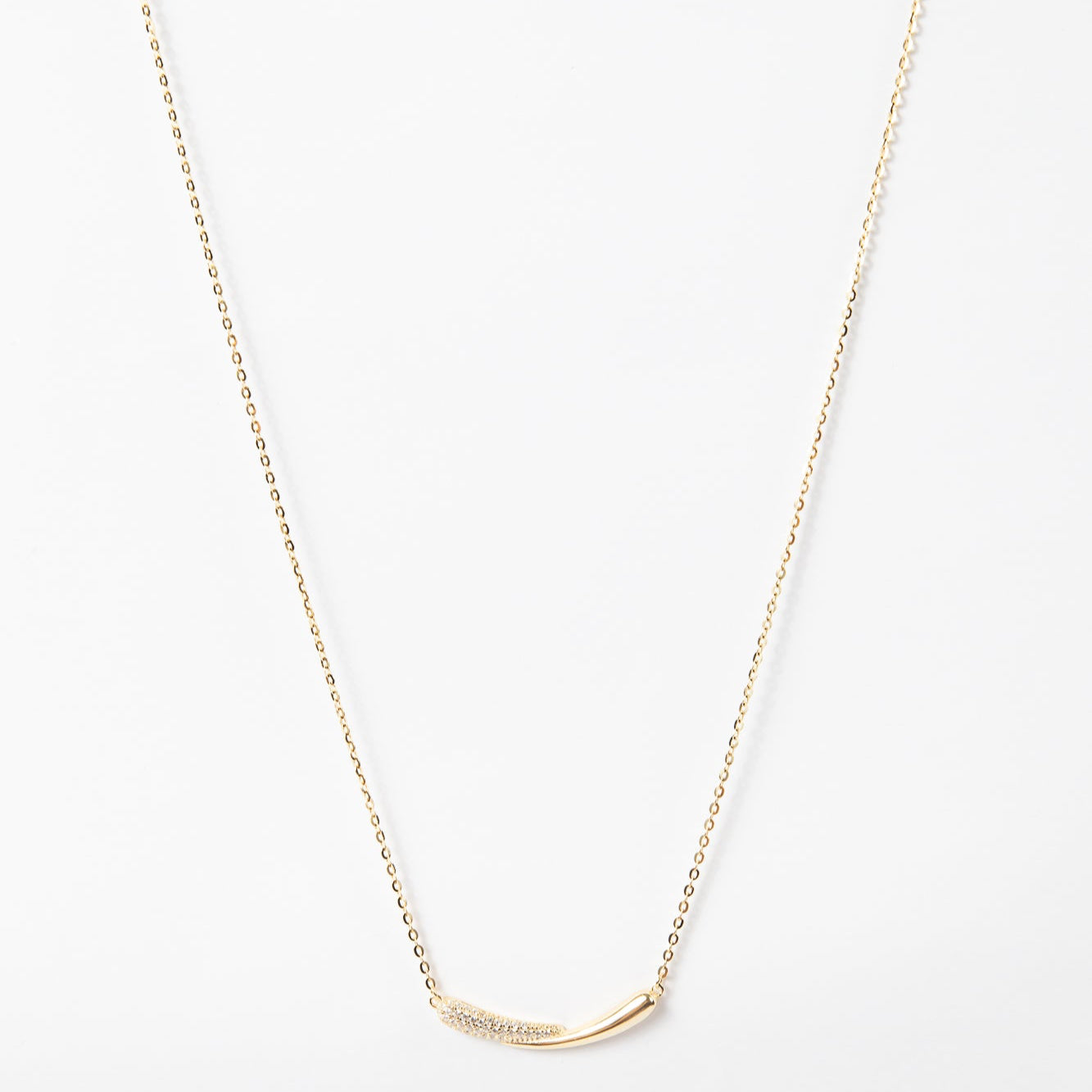 Collar Stelring Silver Longy Sided CZ Necklace