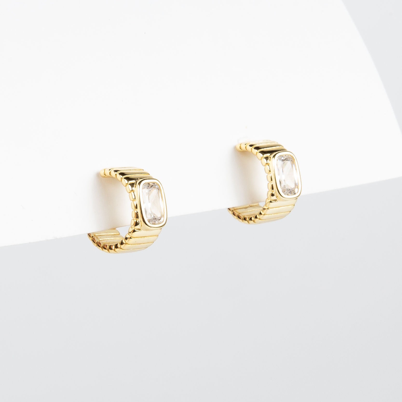 Aro Cuban Square CZ Hoop