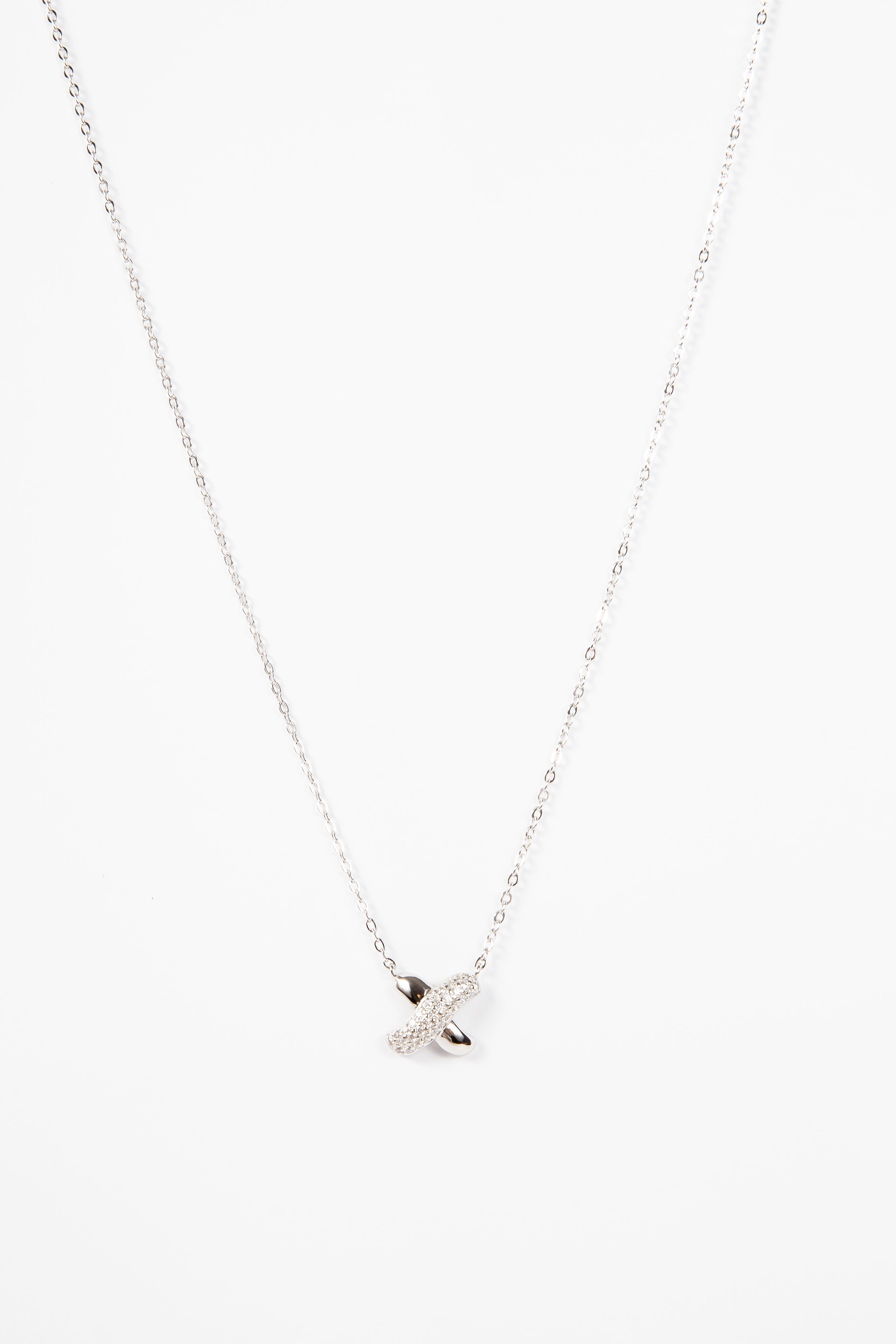 Collar Zircon X Necklace Silver