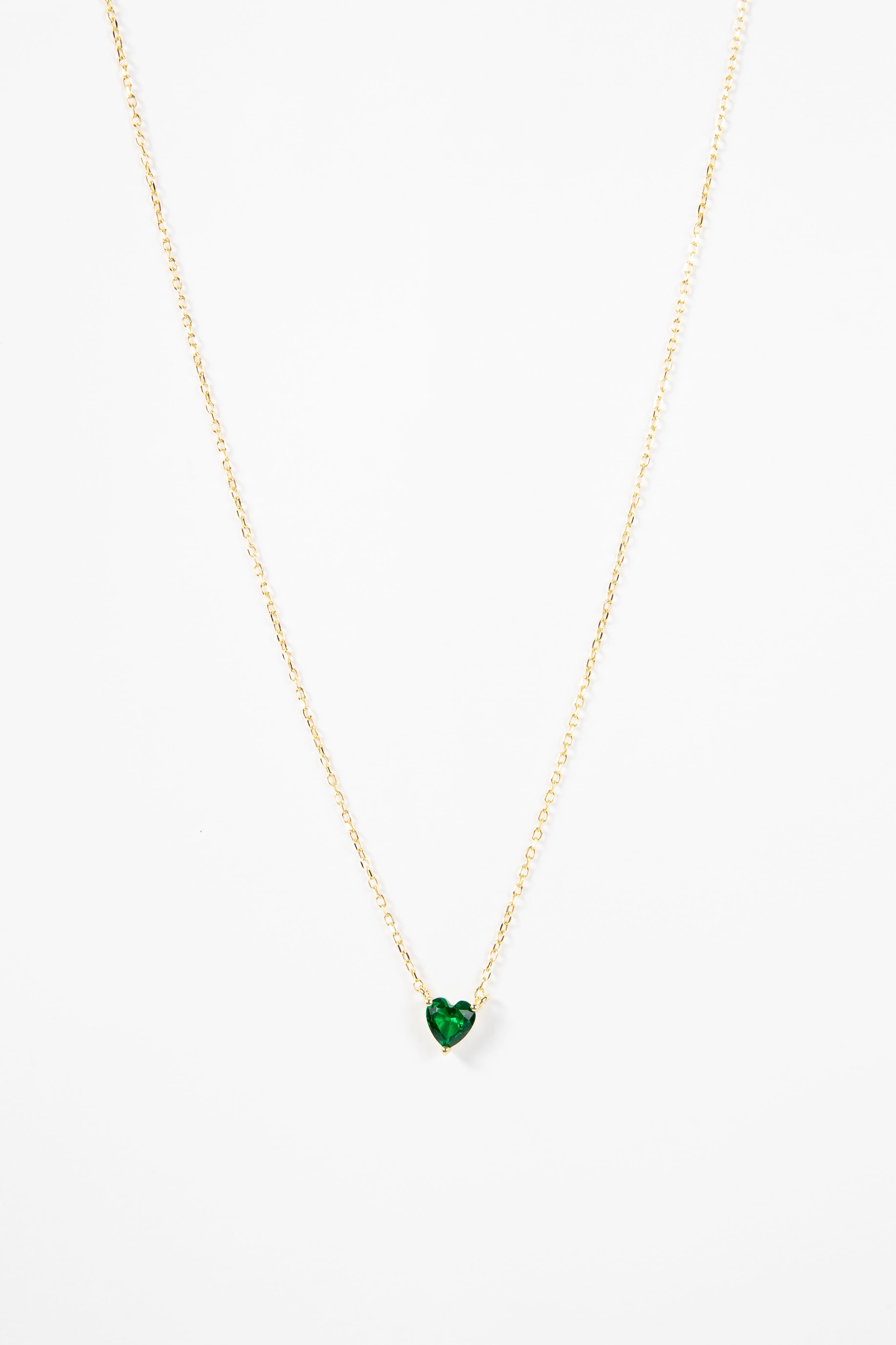 Collar Green Crystal Heart mini