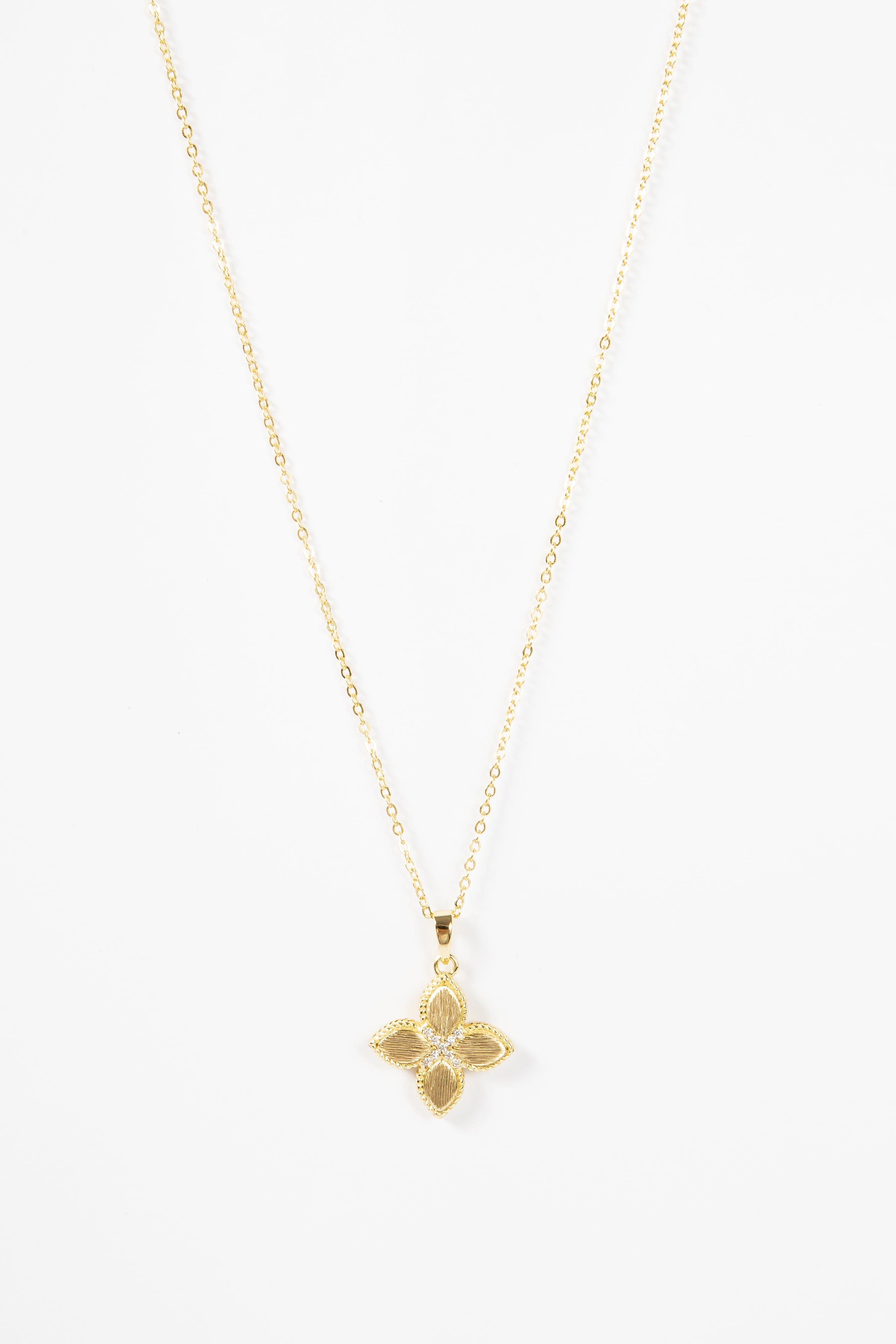 Collar Gran Matte Clover Necklace Gold