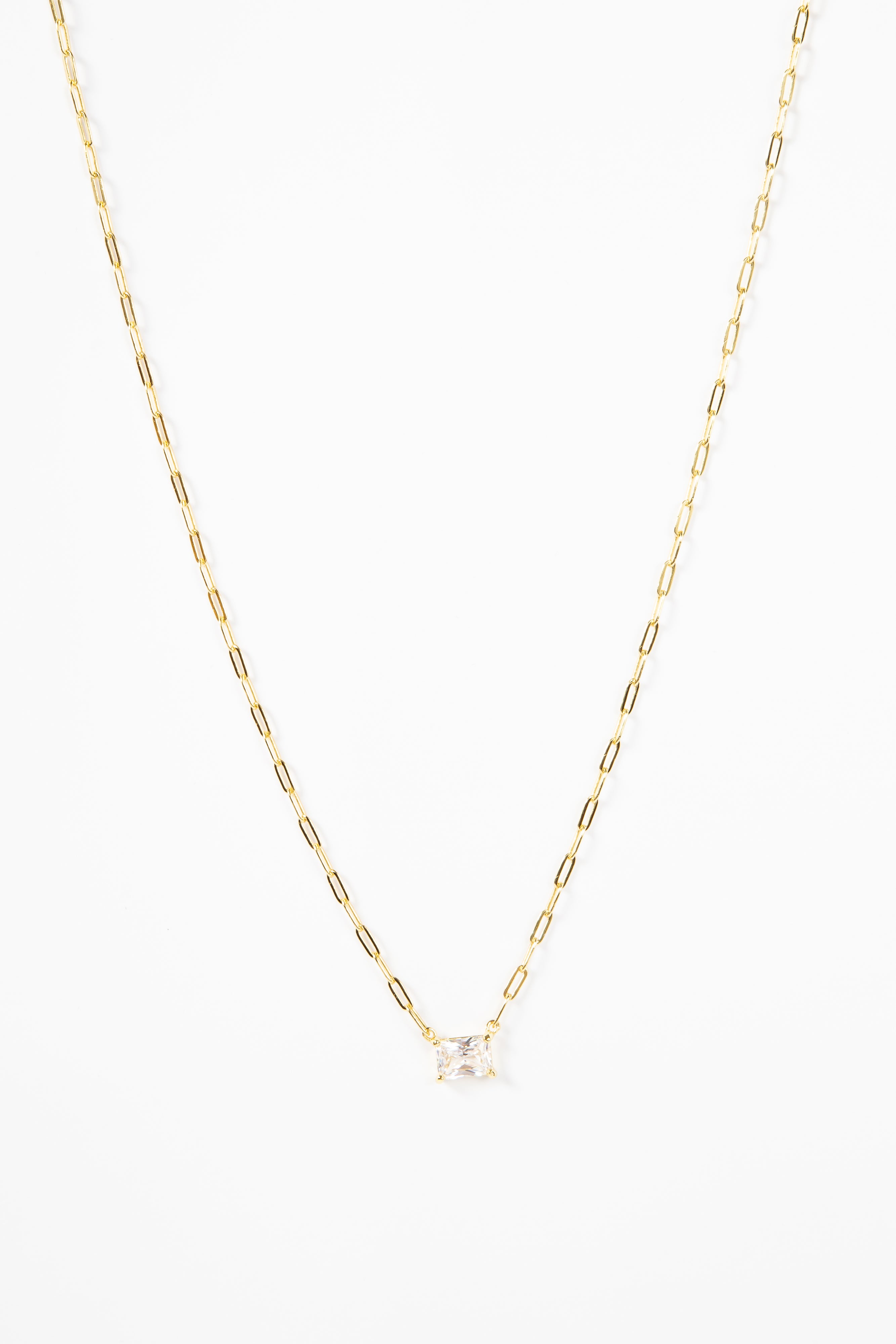 Collar Paperclip Square Clear CZ