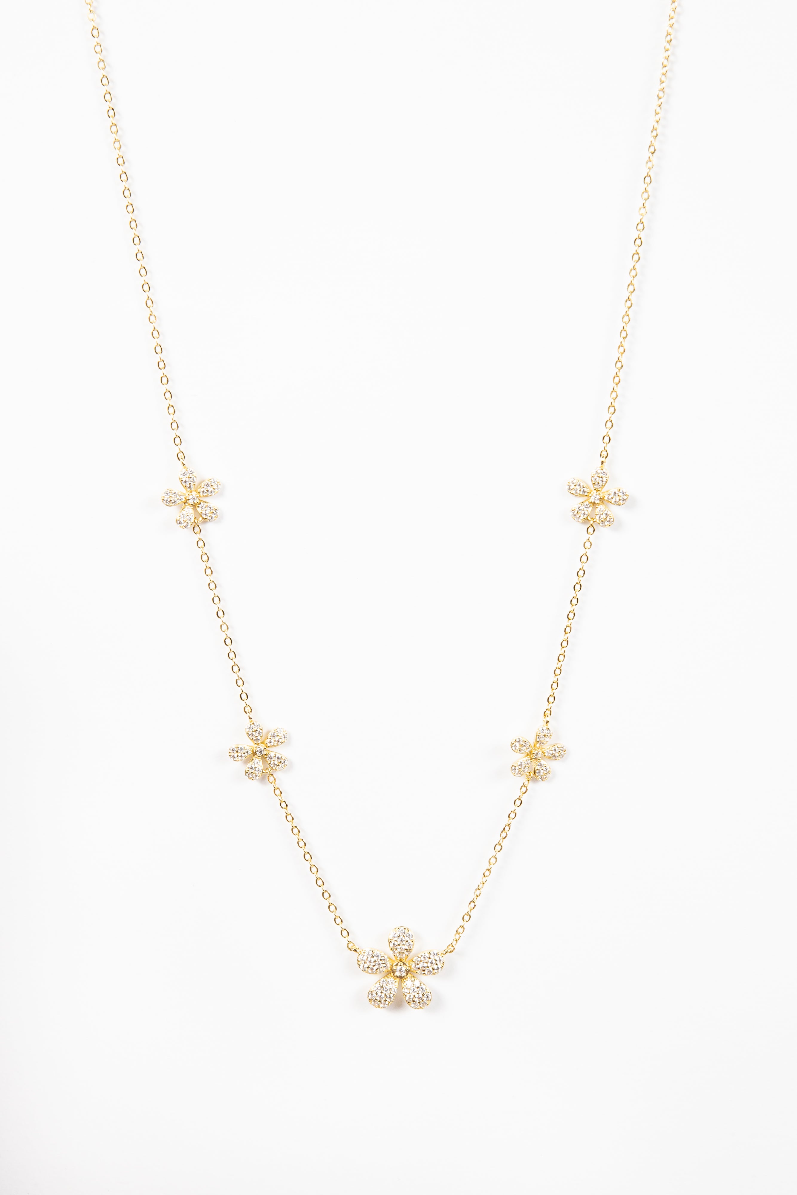 Collar Quinto Daisy Cz Flower Necklace Gold