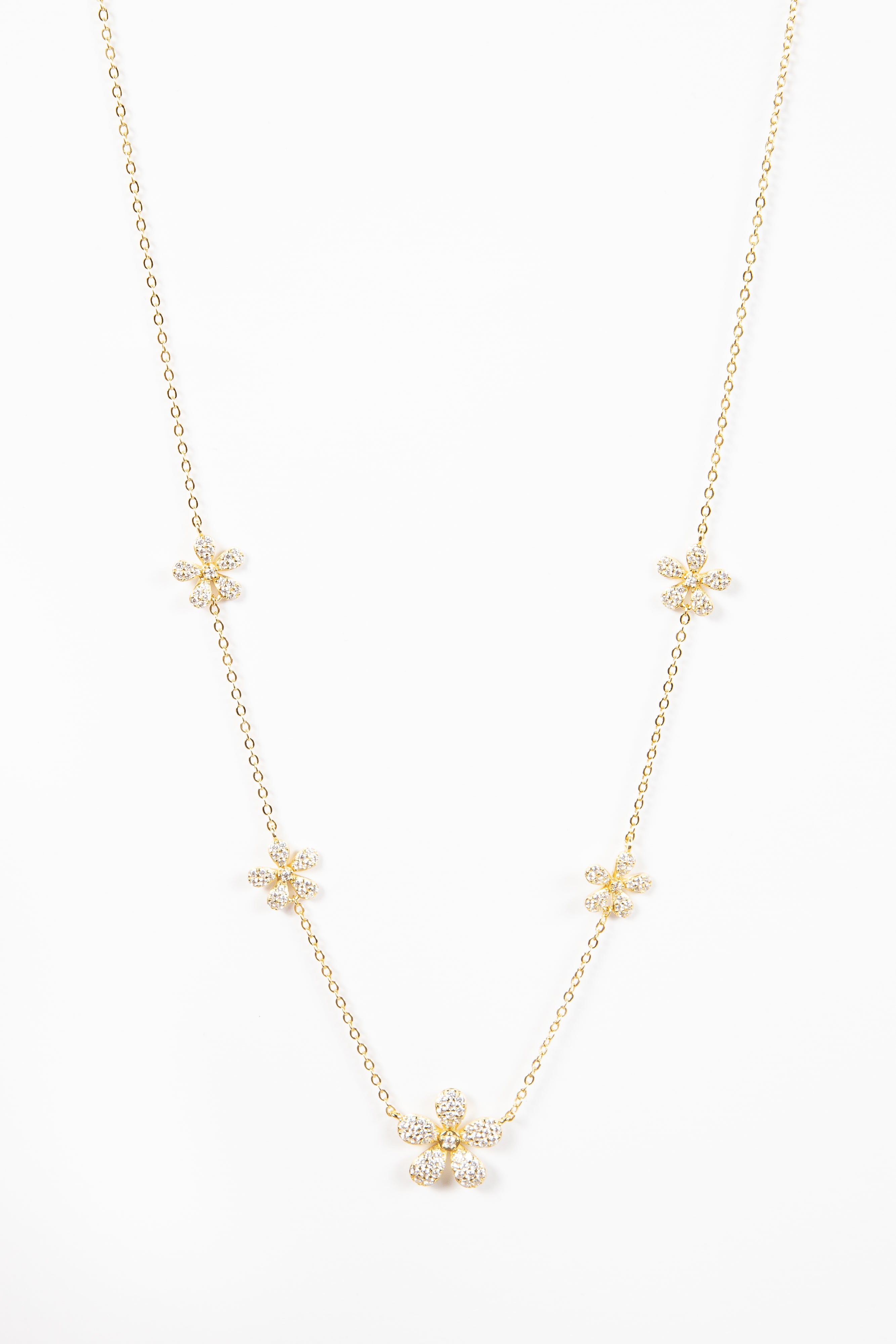 Collar Quinto Daisy Cz Flower Necklace Gold