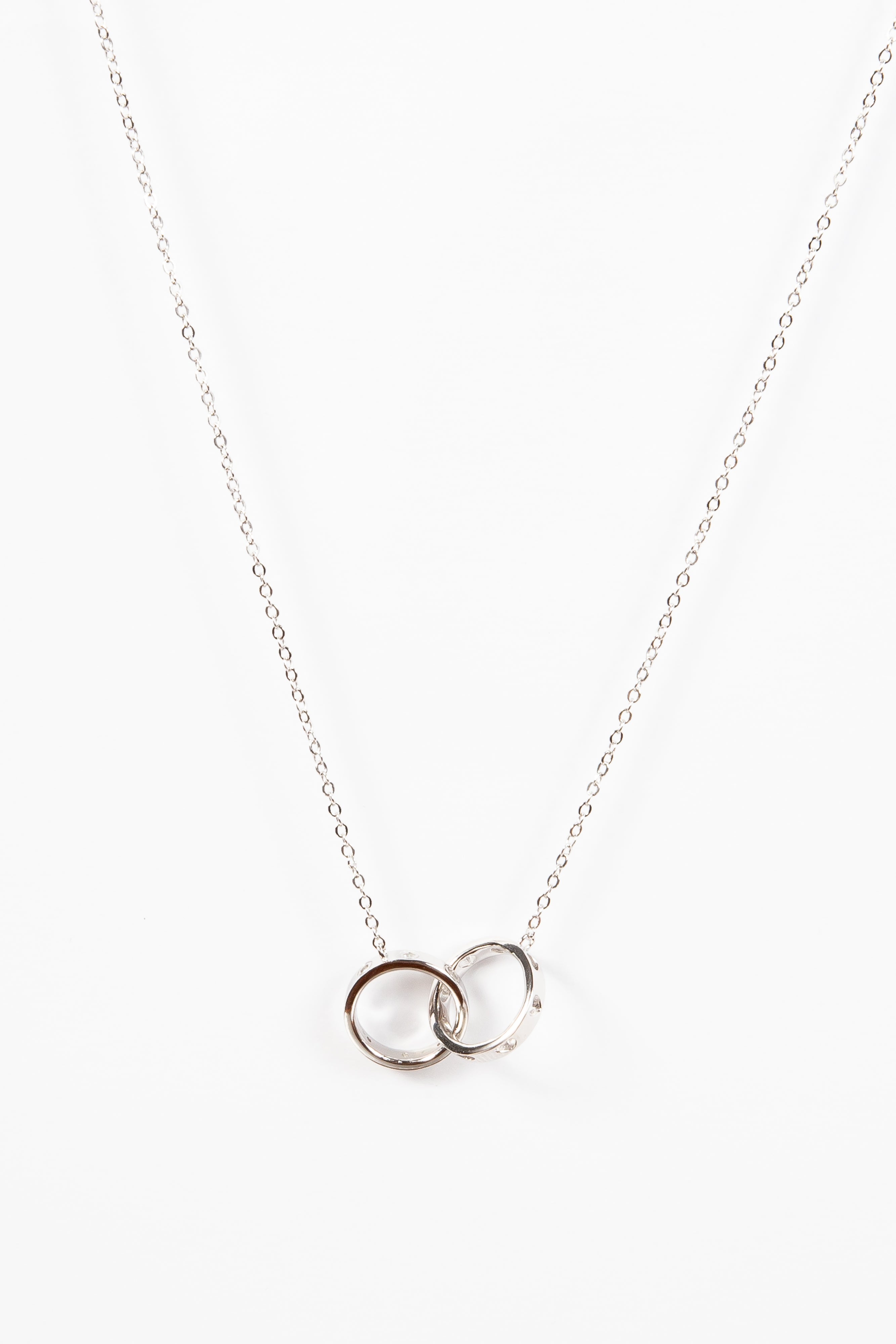 Collar Double Round Loop Silver Necklace