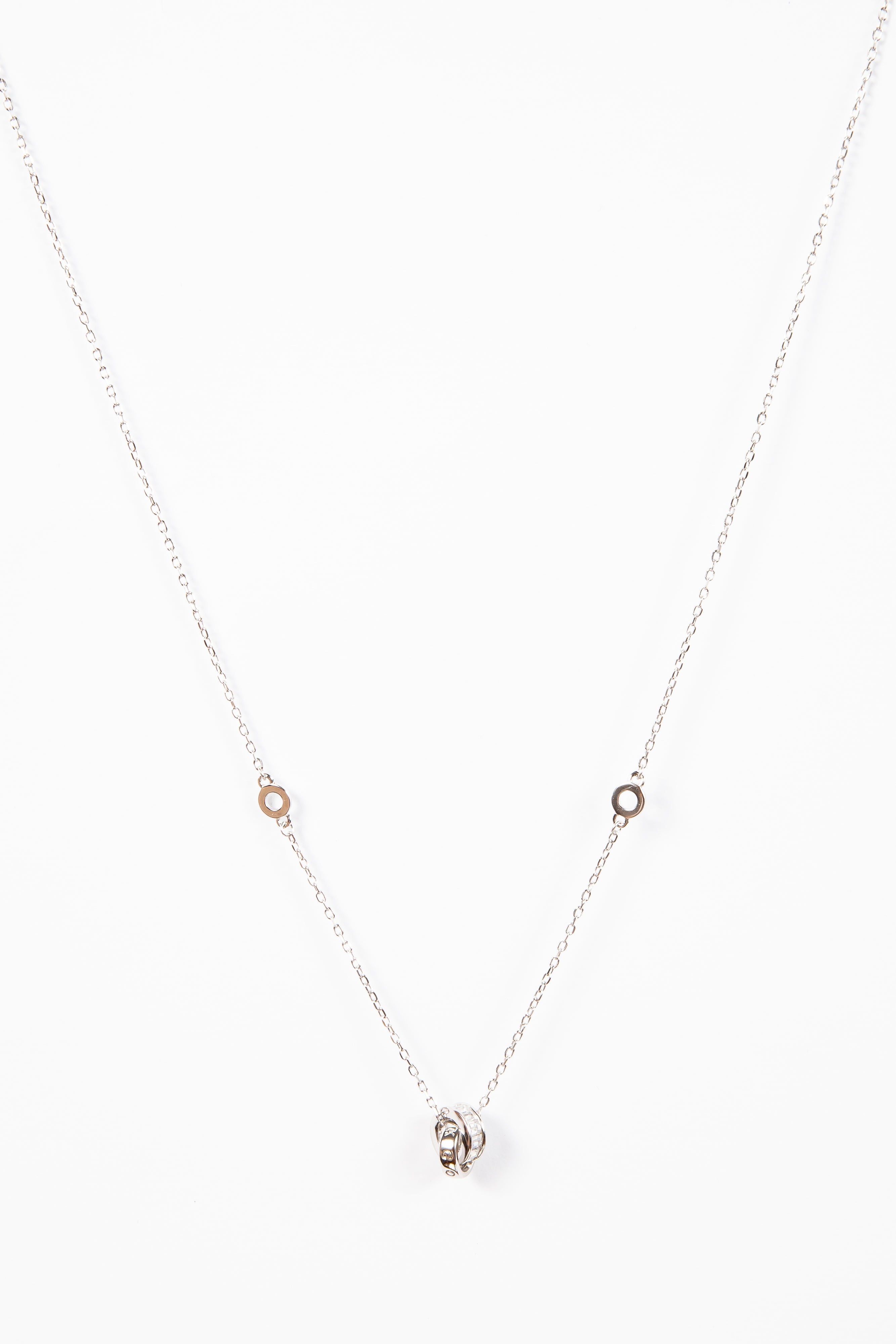 Collar Mini Double Round Bagui Loop Silver