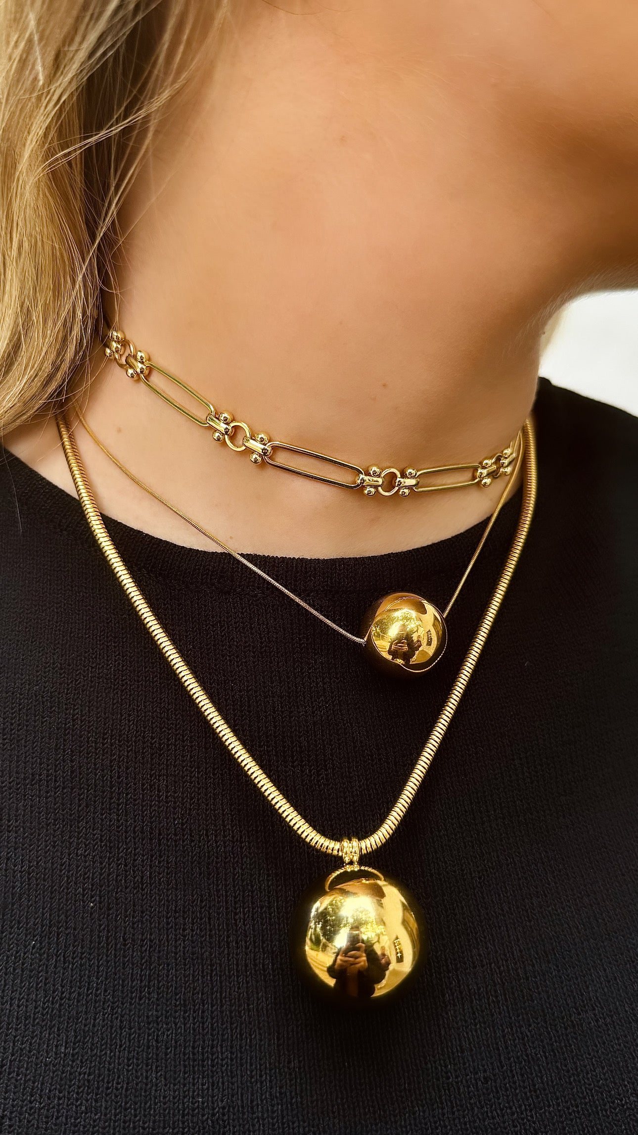 Collar Oval Links Choker Gold