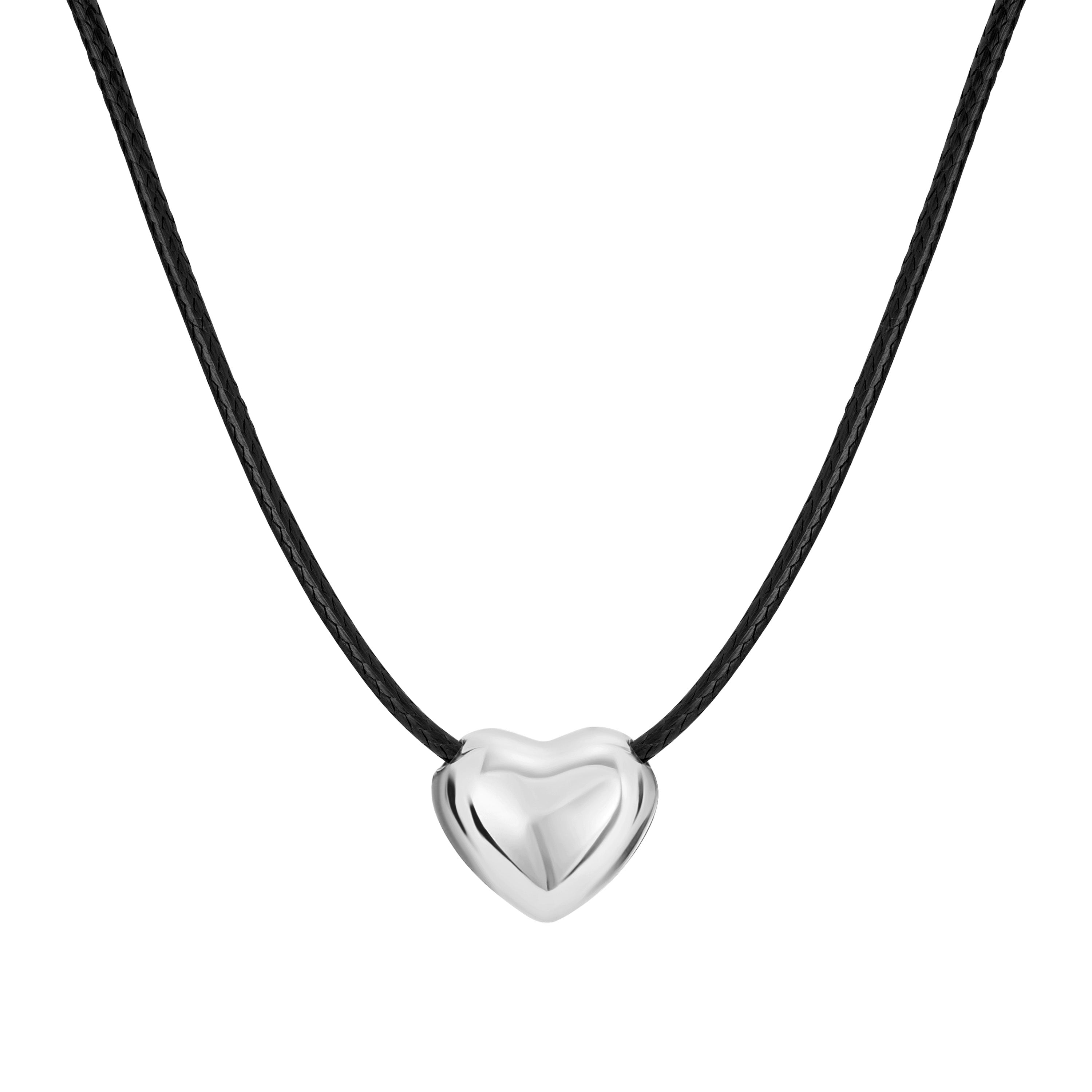 Collar Chunky Heart Leather Choker