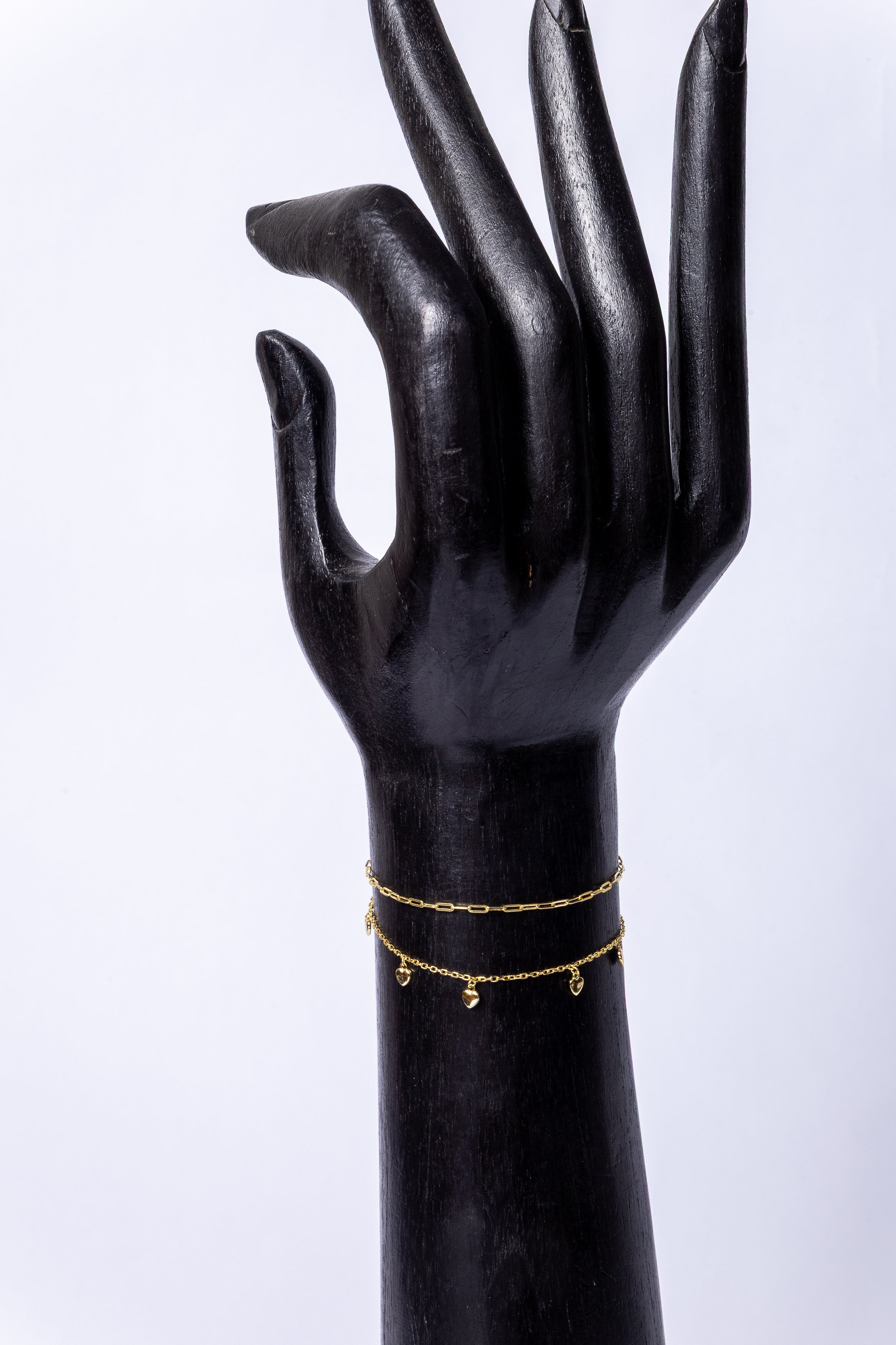 Pulsera Double Paperclip & Heart Bracelet