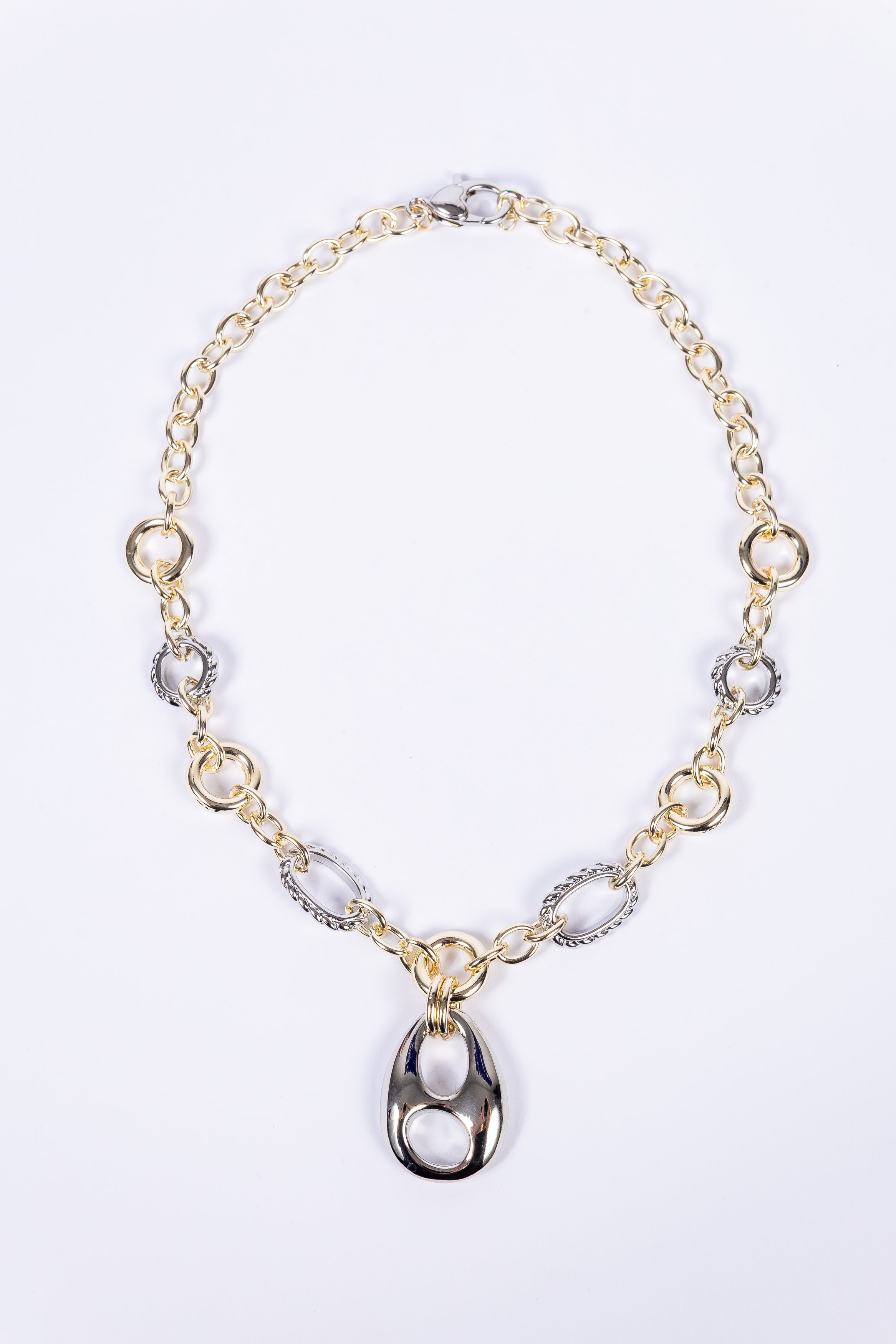 Collar Gran Oval Guc Choker Bicolor