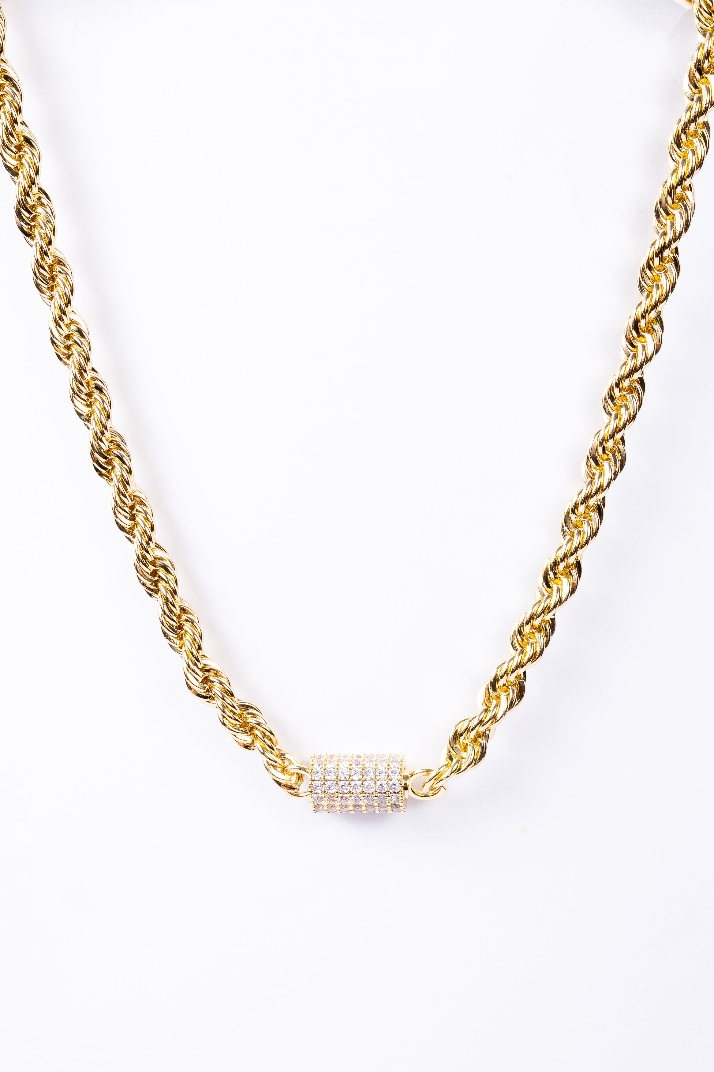 Collar Thick Rope & CZ Bar