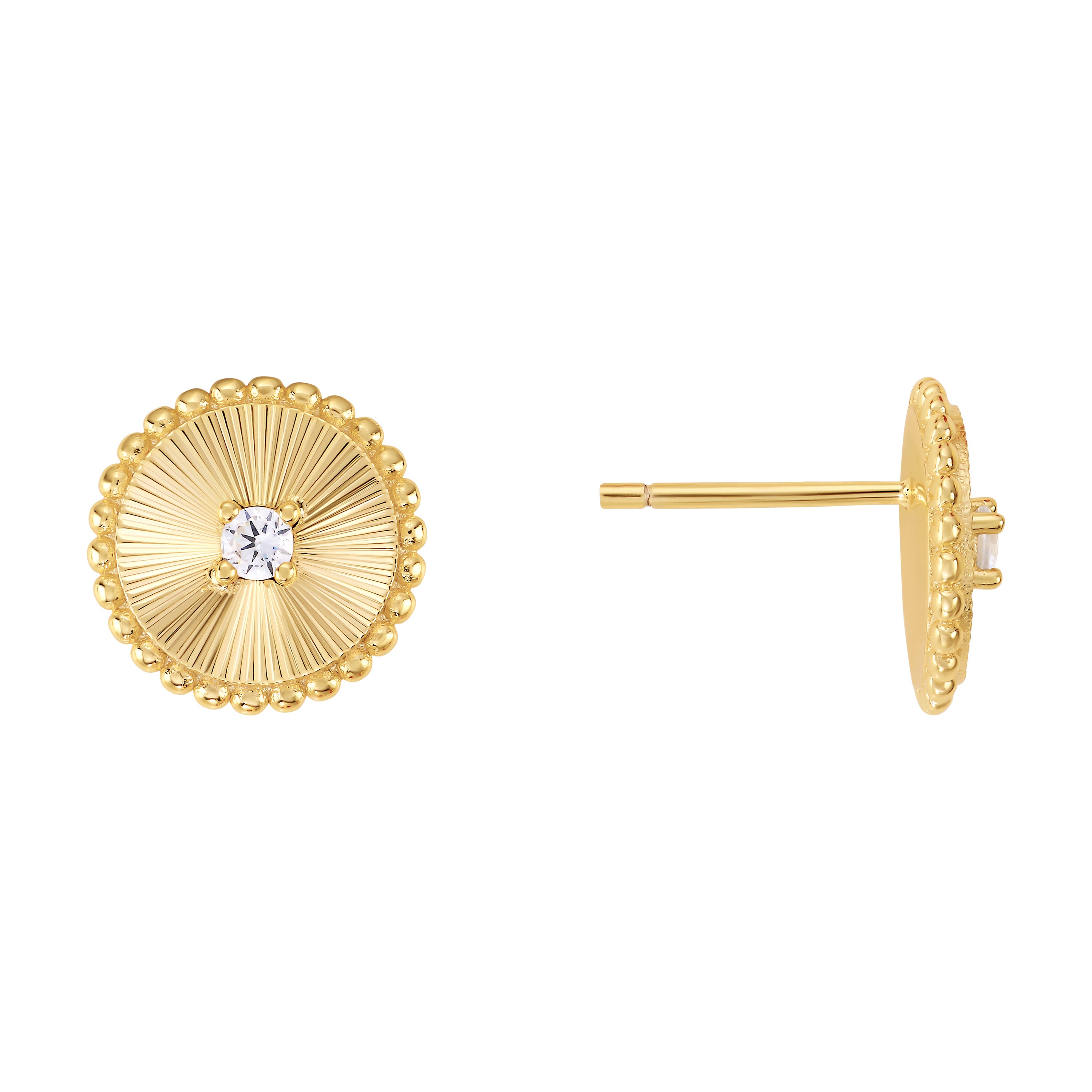Aro Golden Single Medalion Stud Sm