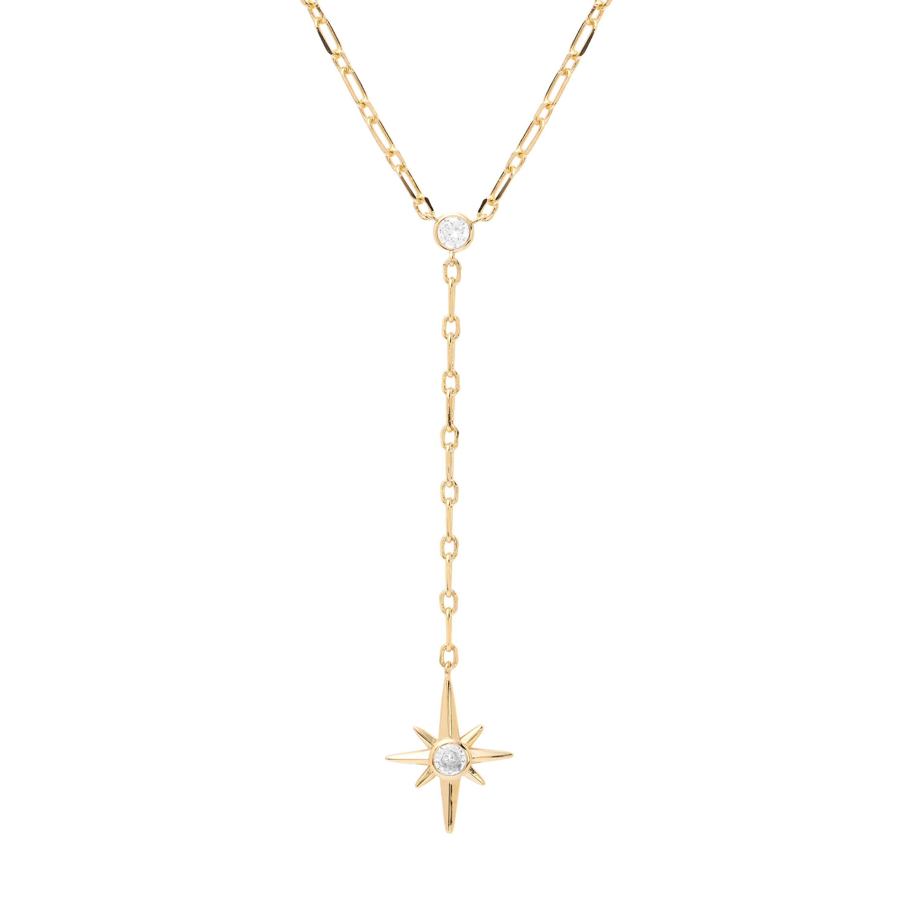 Collar Brassy Cosmic Star Paperclip Choker