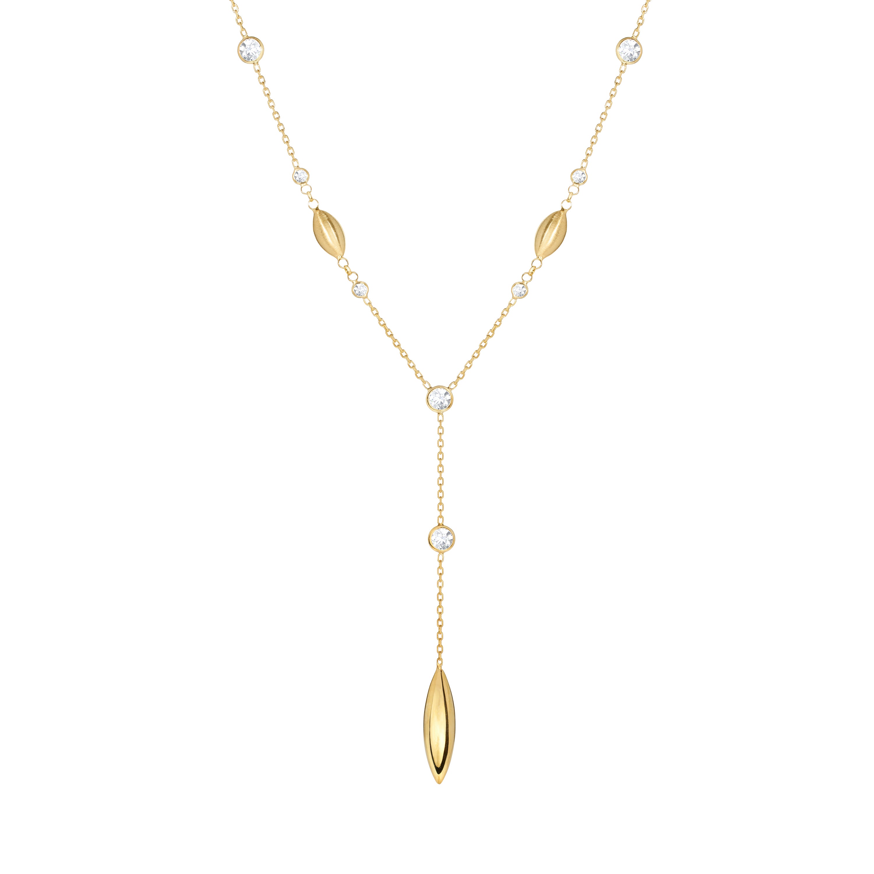 Collar Oval Nuggets & CZ Y Choker