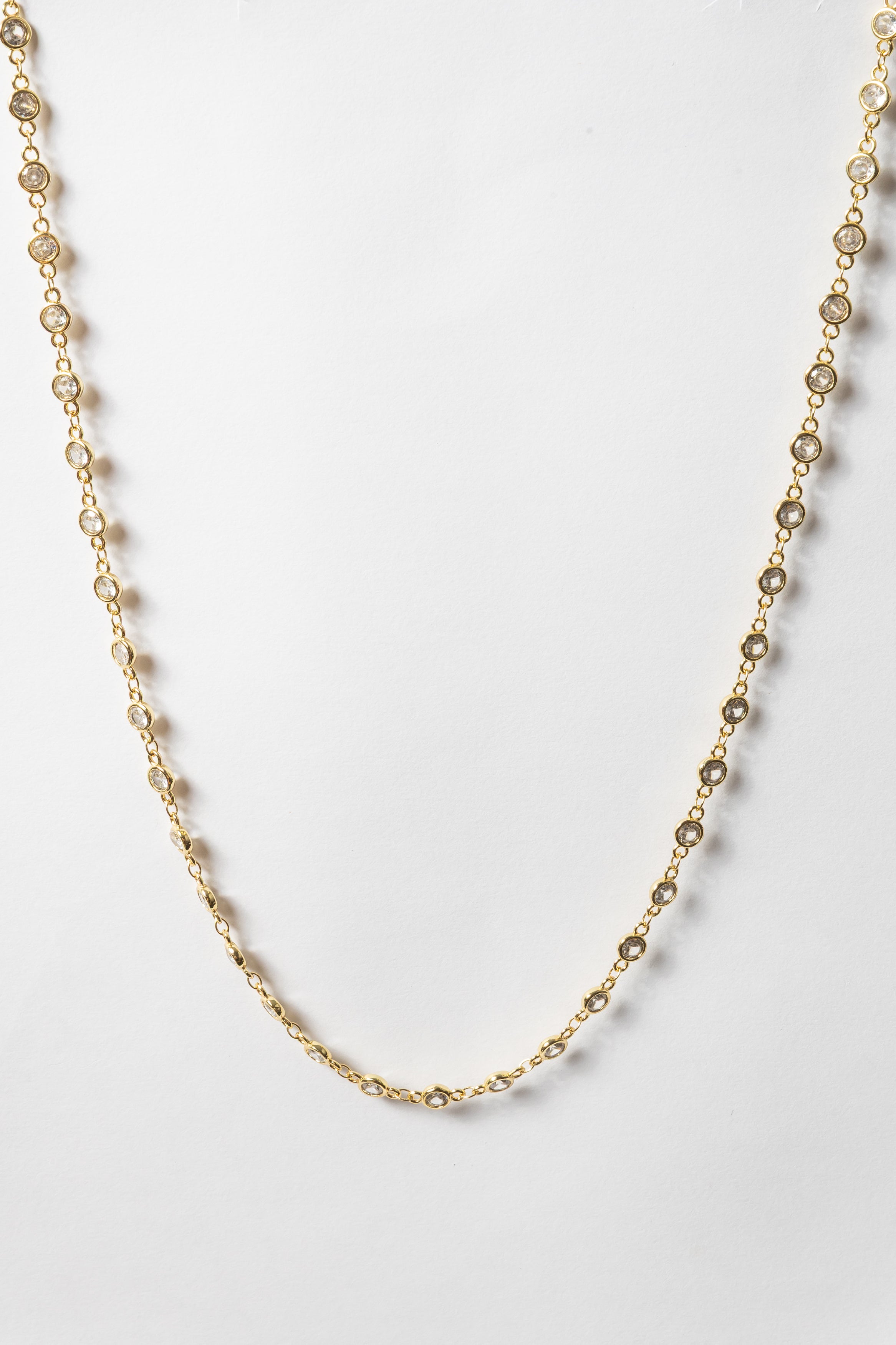 Collar Brassy CZ Drops CZ Choker 45cm