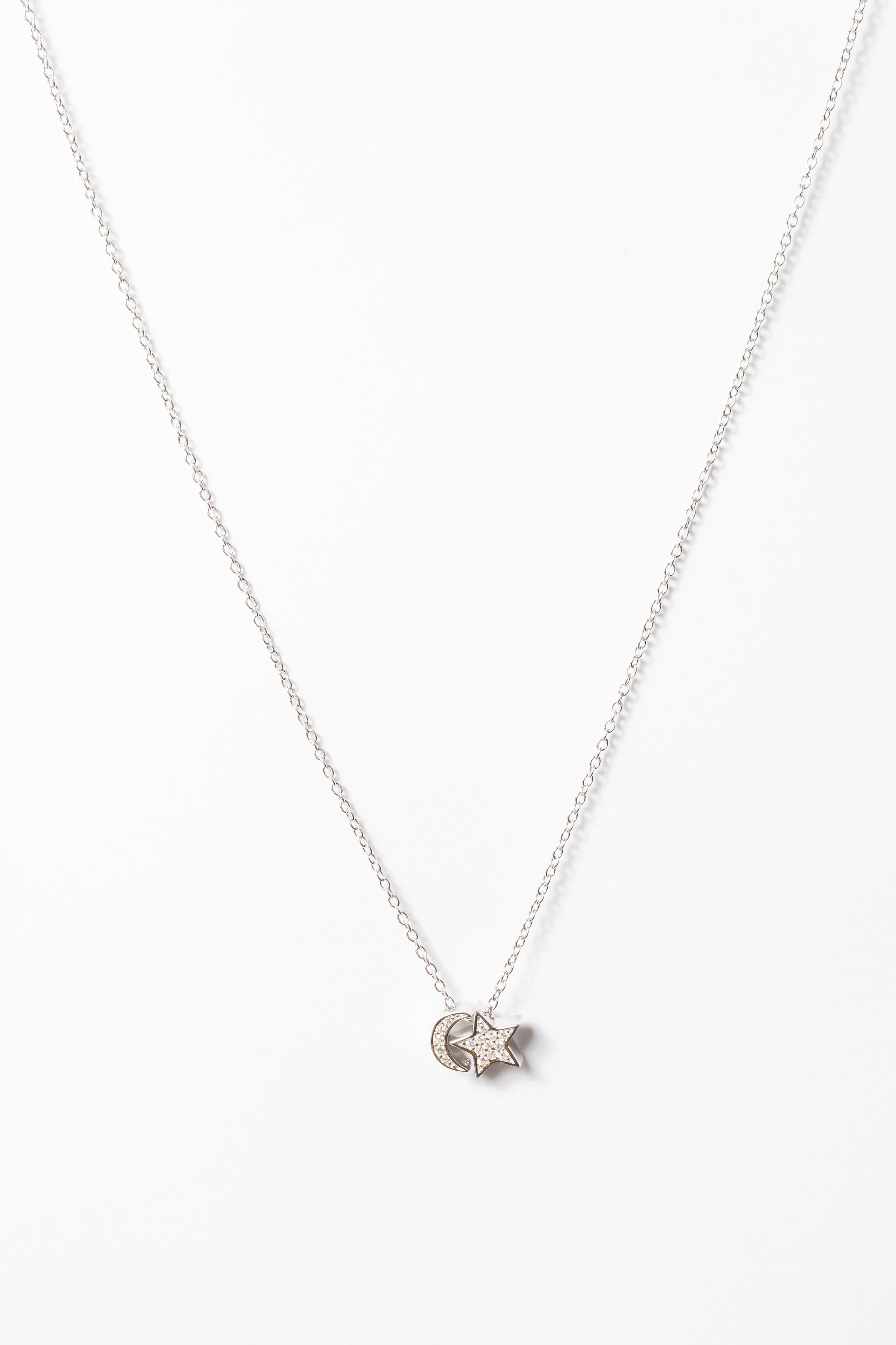 Collar Twin Star CZ Necklace