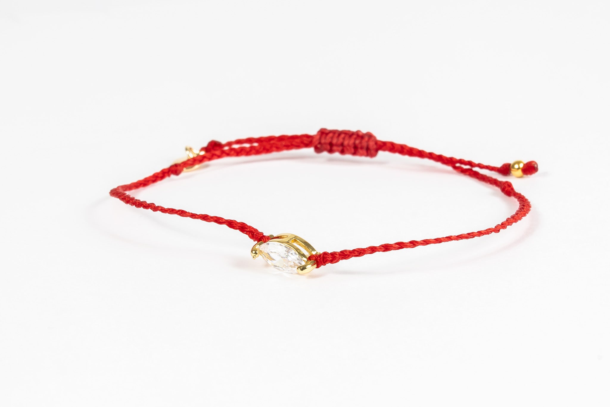 Pulsera String Sided CZ teardop