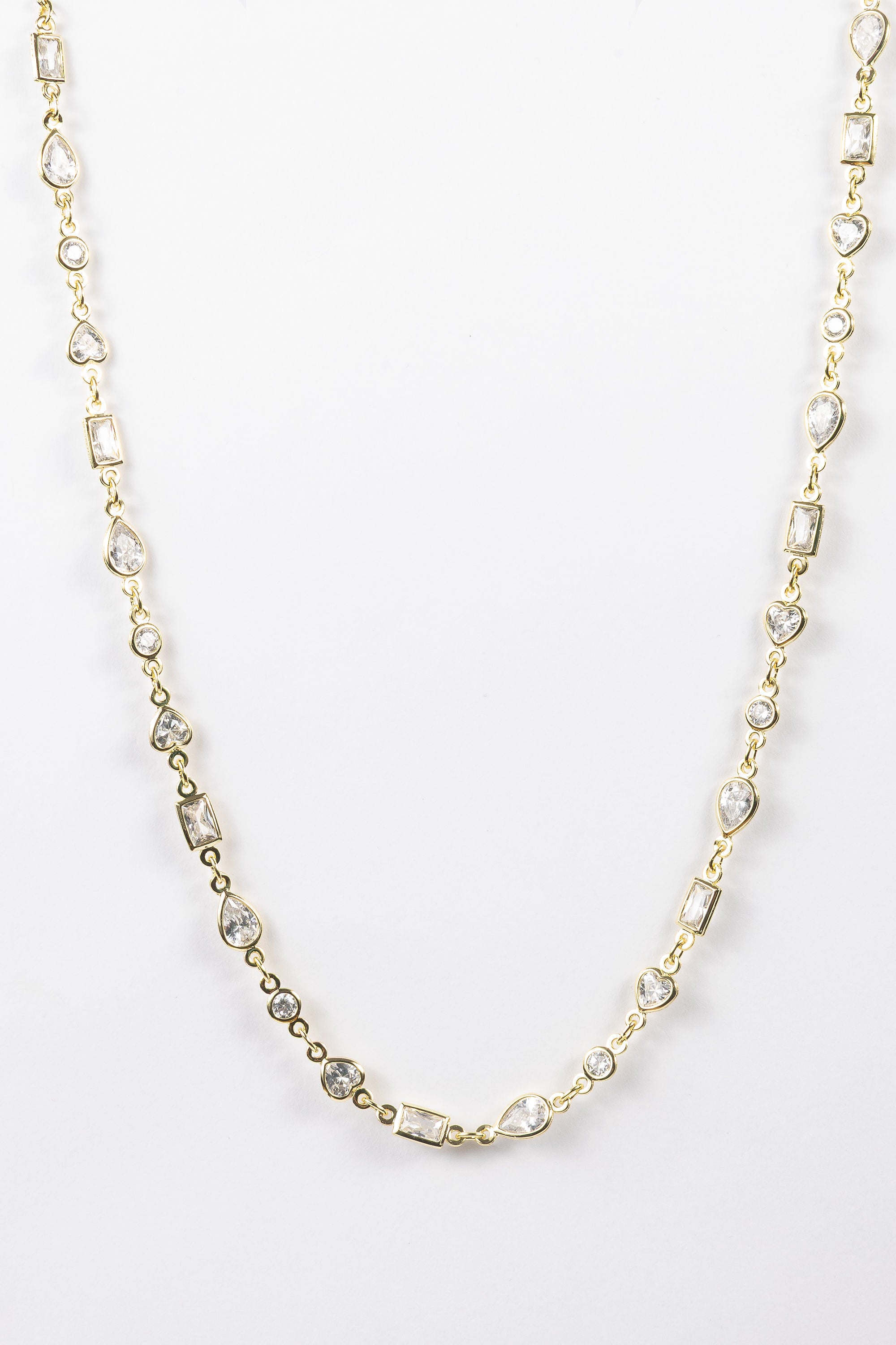 Collar Brassy Tear/Heart/Cz Choker