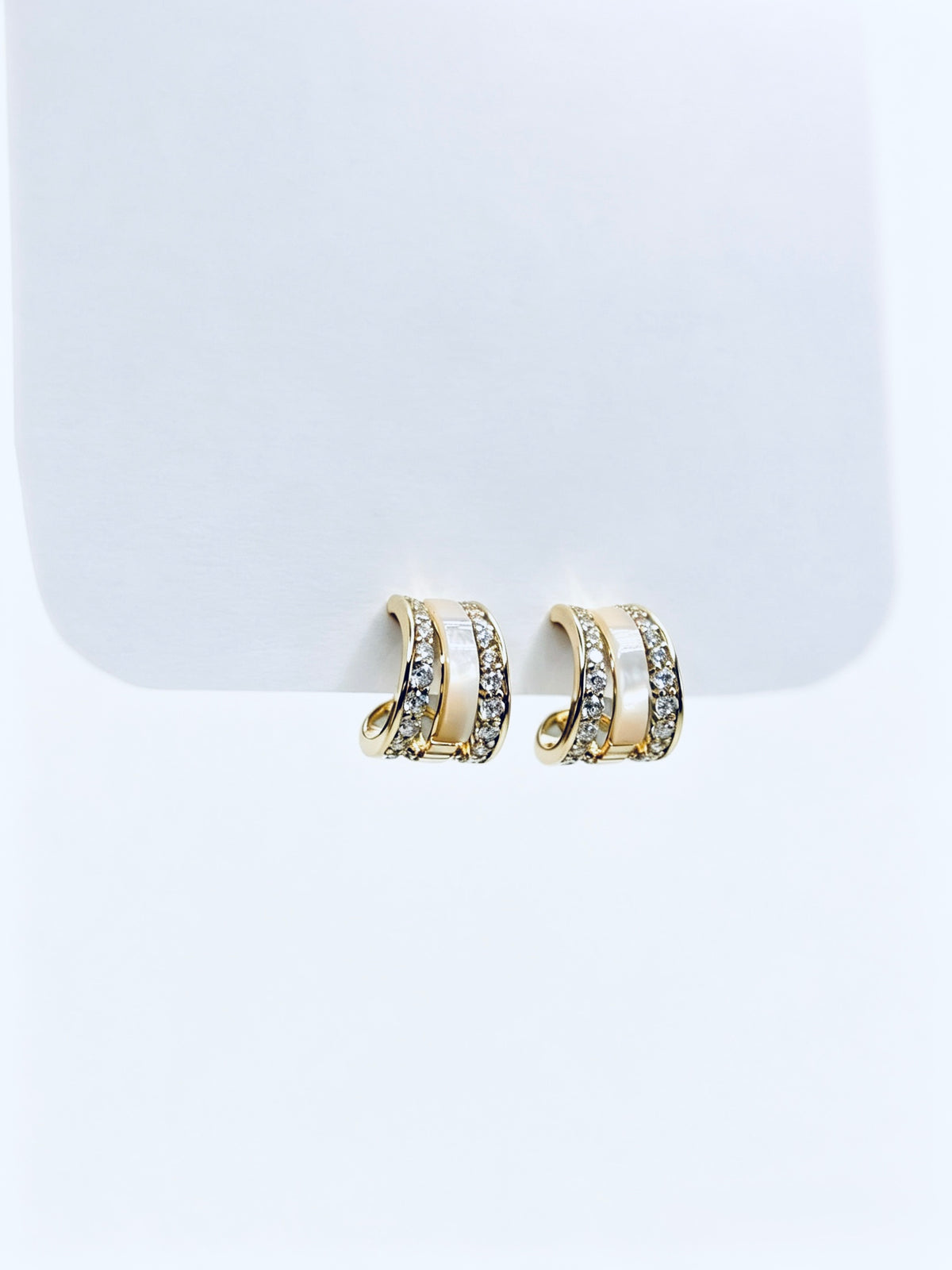 Aro Irregular Opal & CZ Hoop