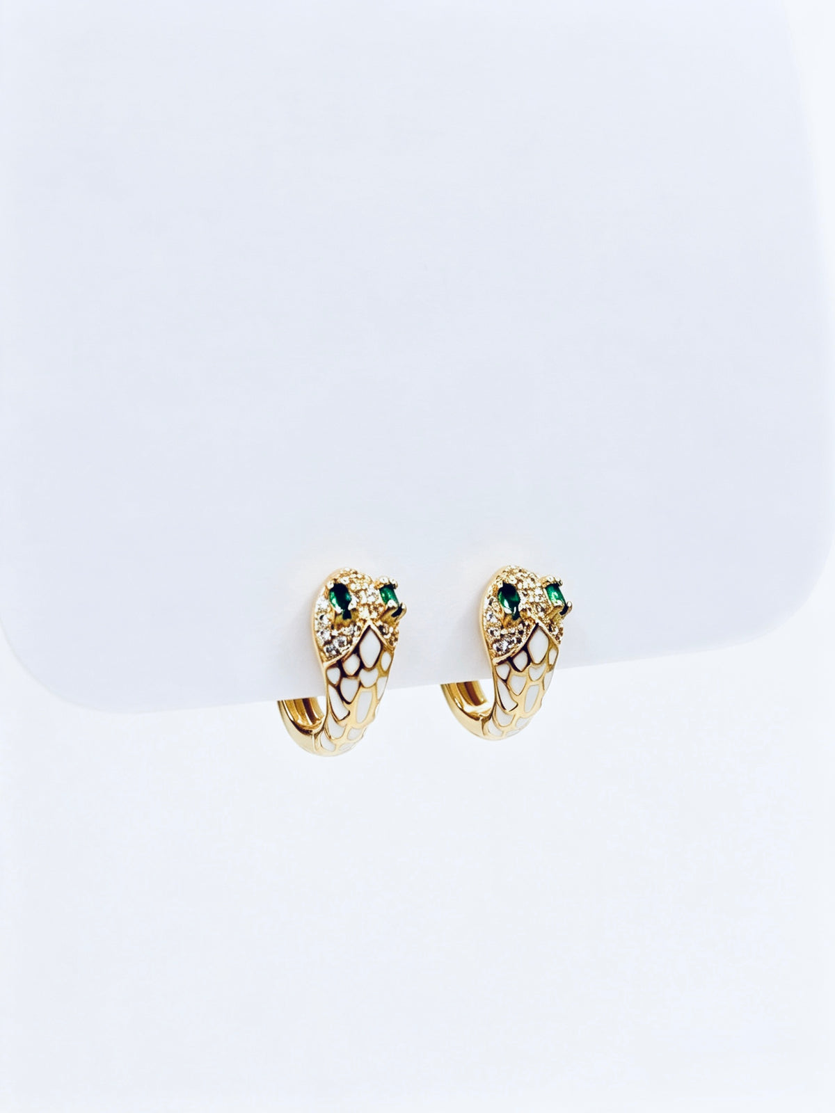 Aro Enamel Snake Hoop White