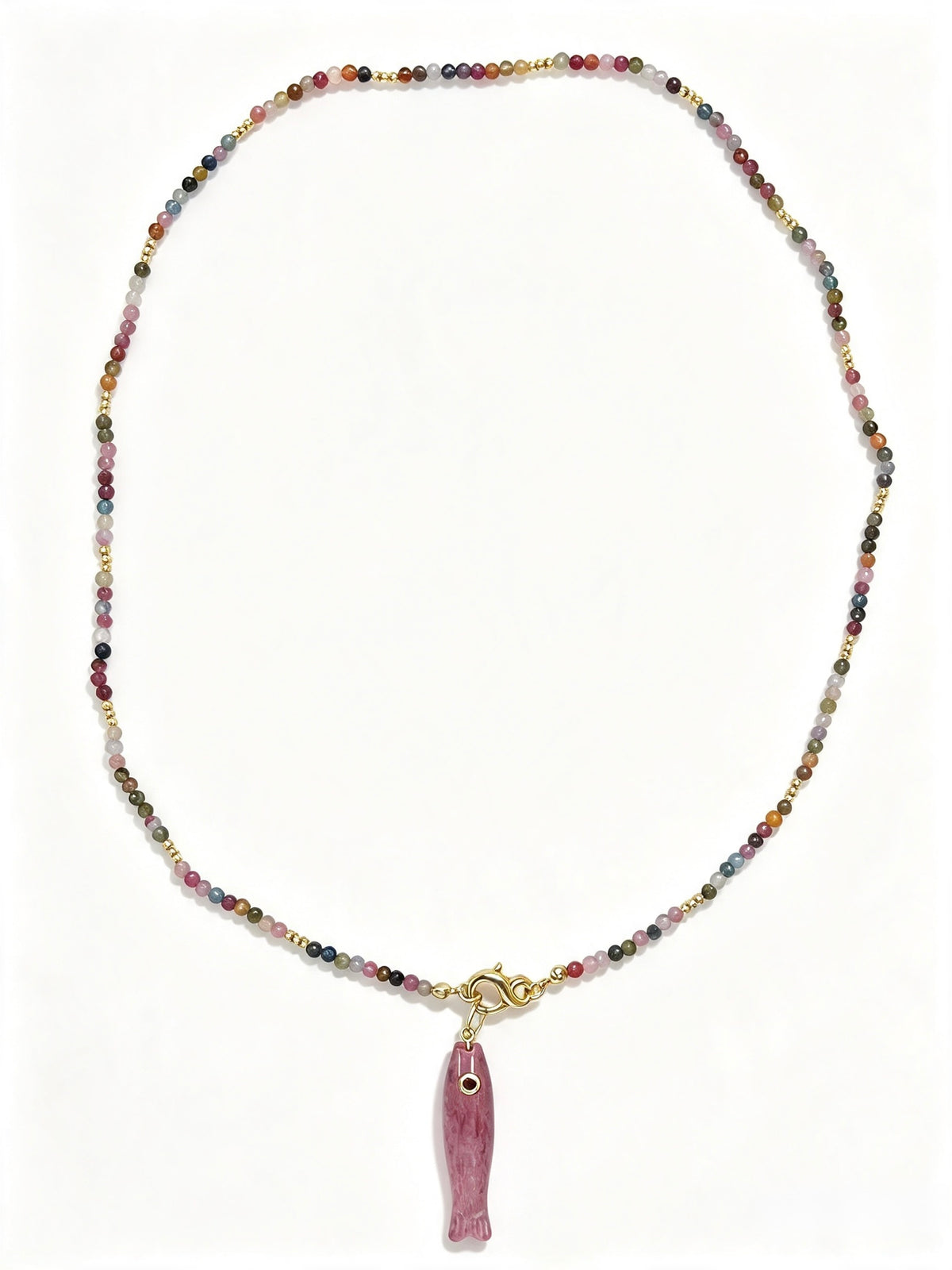 Collar Natural Stone Lungo Single Fish