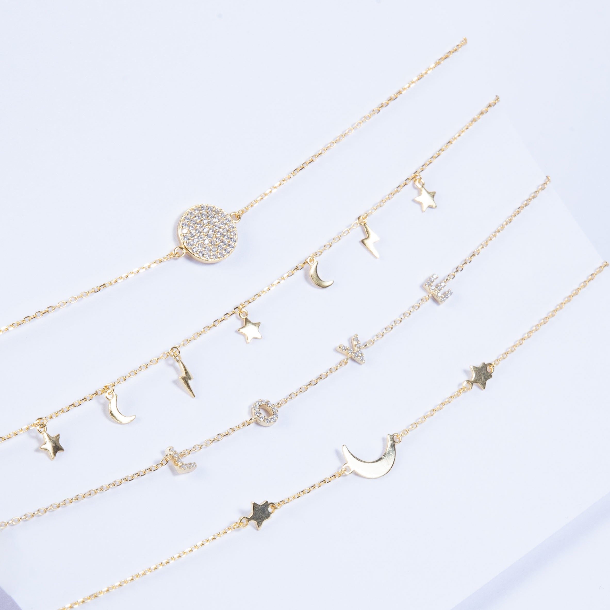Pulsera SS Gran Pave Disc Gold L