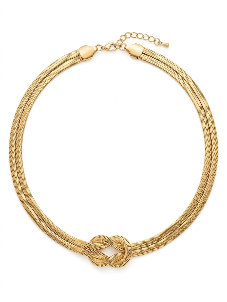 Collar Snakey Double Bow Gold/Silver Necklace