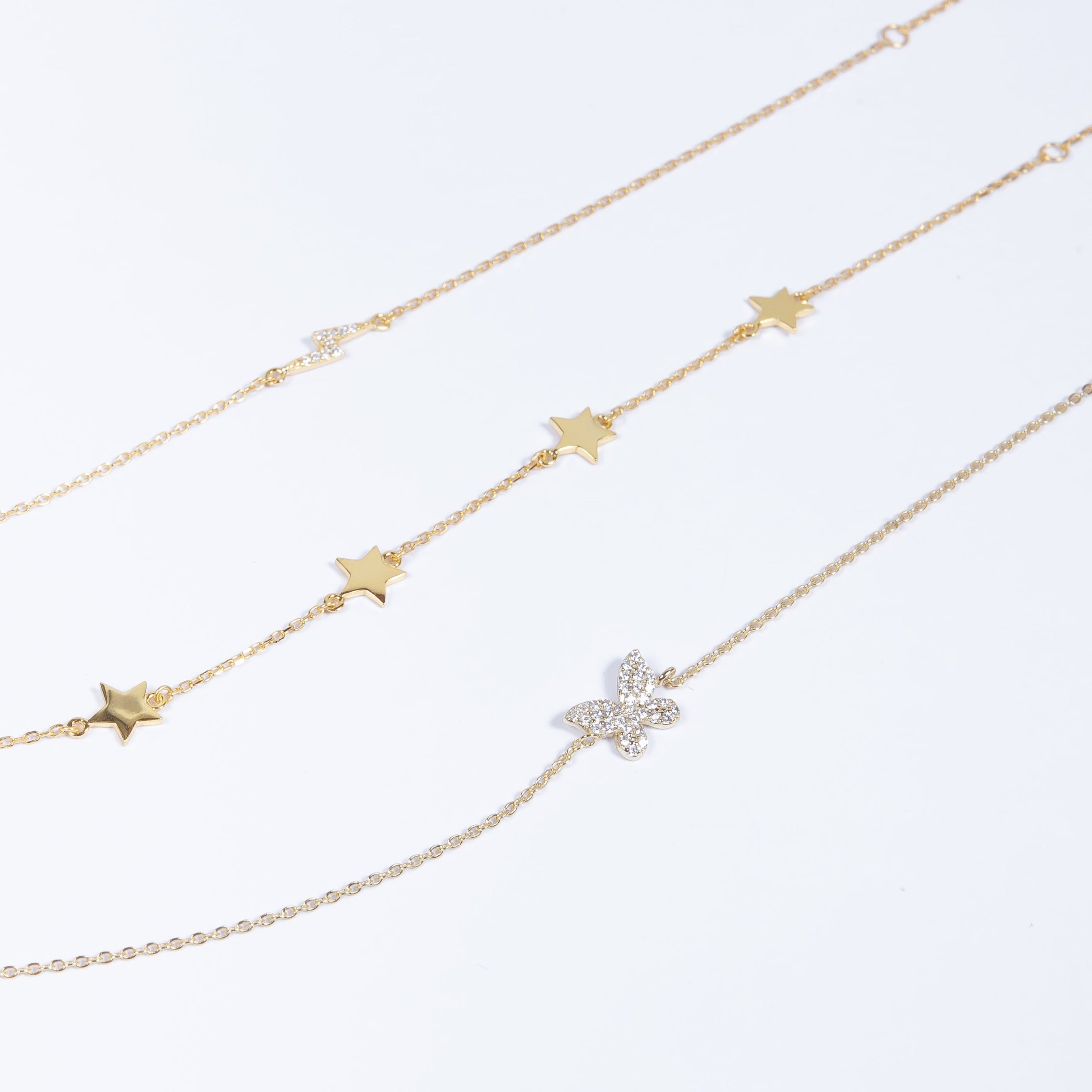 Pulsera SS Baby Butterfly CZ Gold