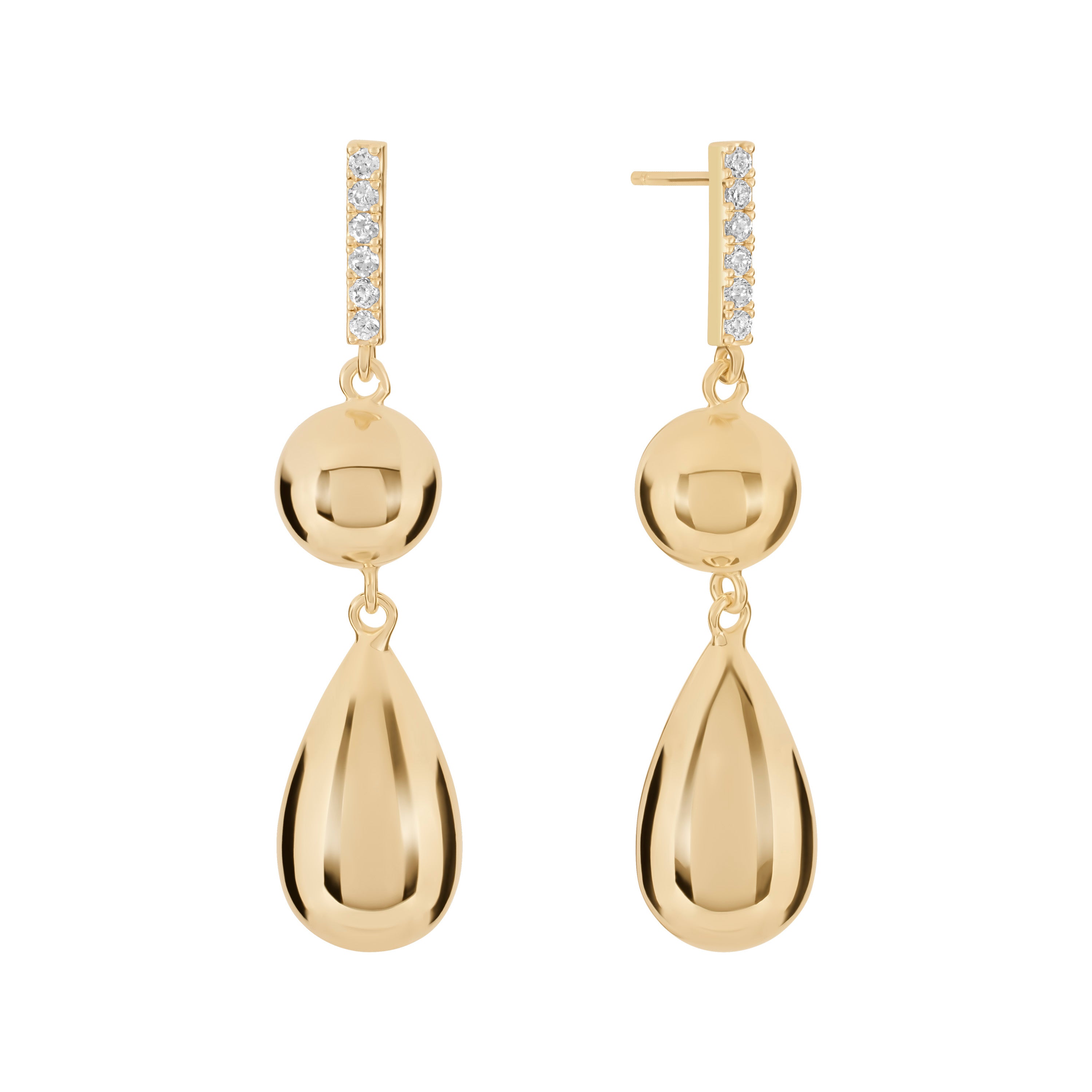 Aro Bar & Teardrop Bubbles Stud