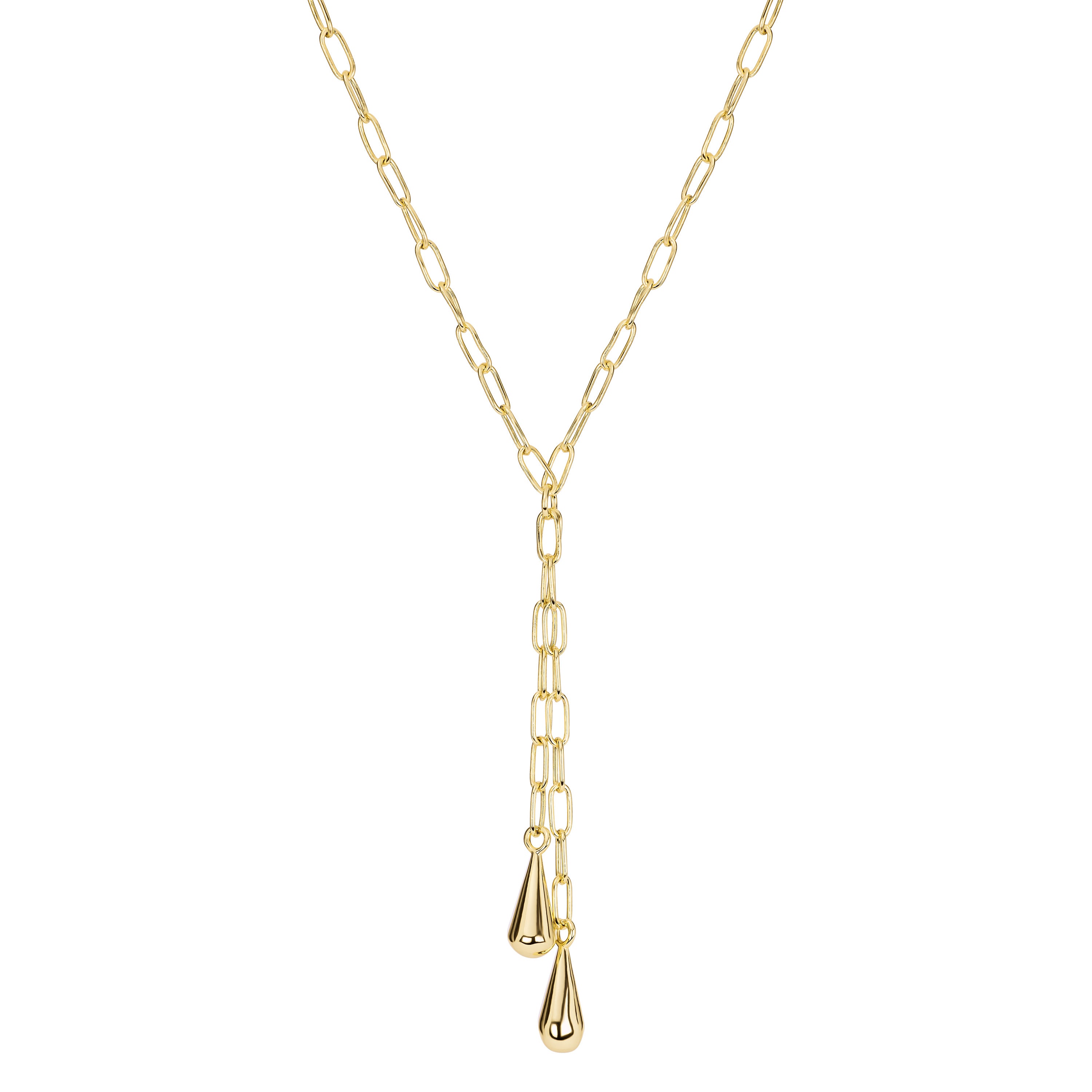 Collar Brassy Paperclip Tie & Duo Drops