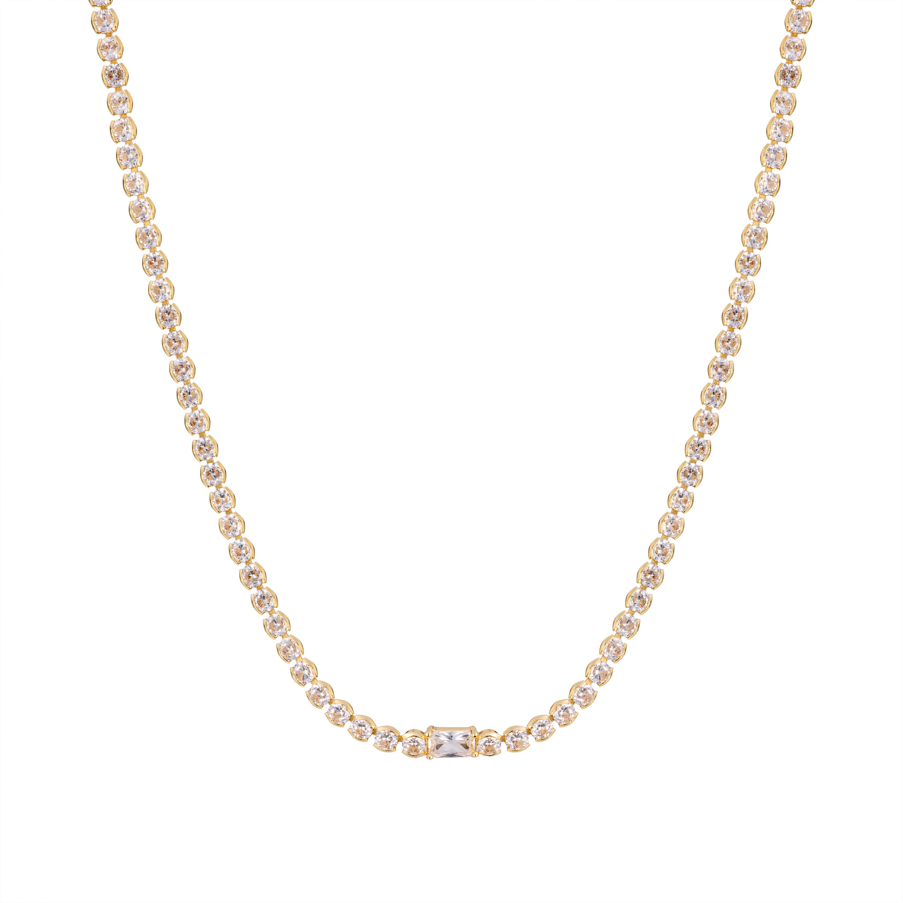 Collar Round Cirka Ent Gold Rectangle CZ