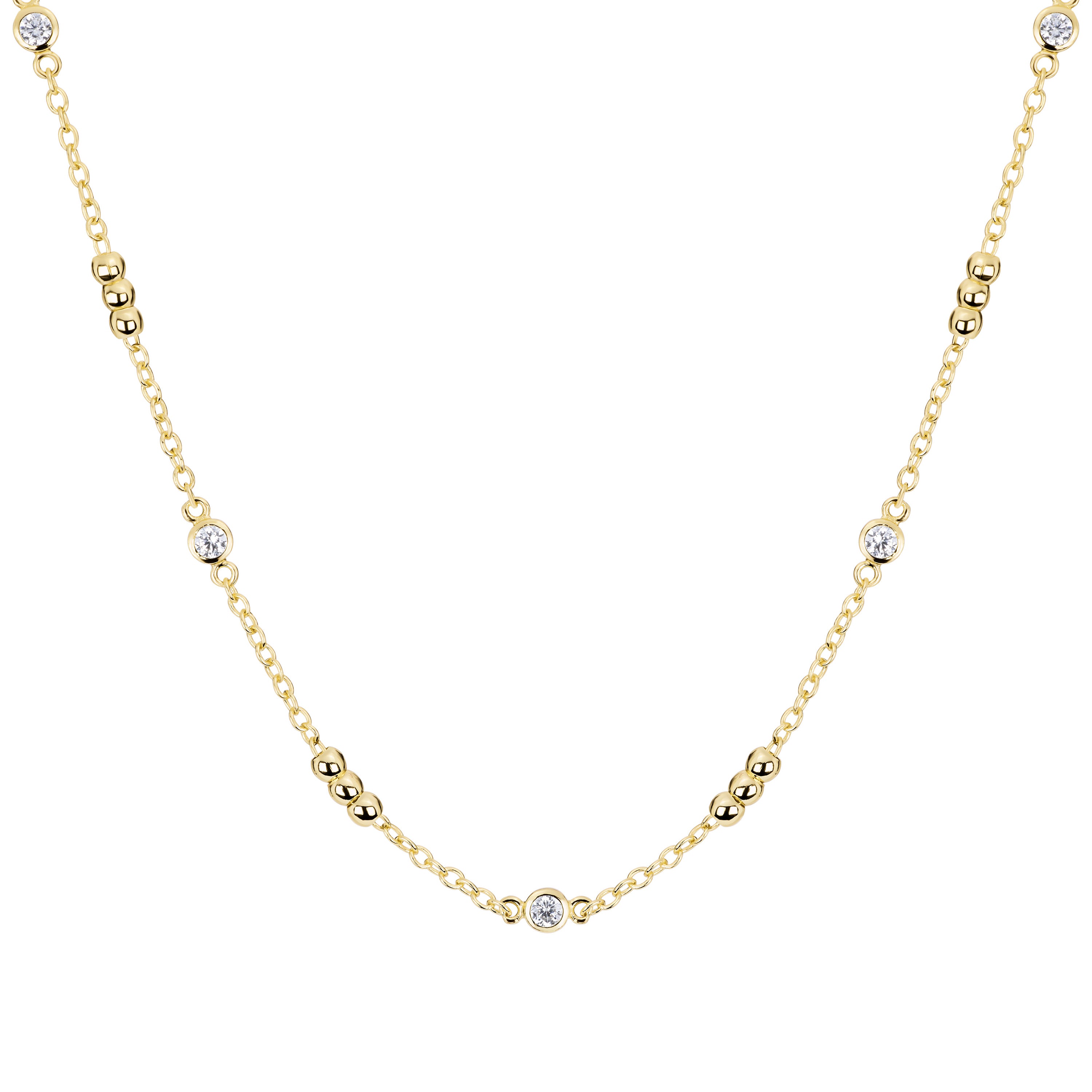 Collar Brassy Bezely Gold Beads Choker