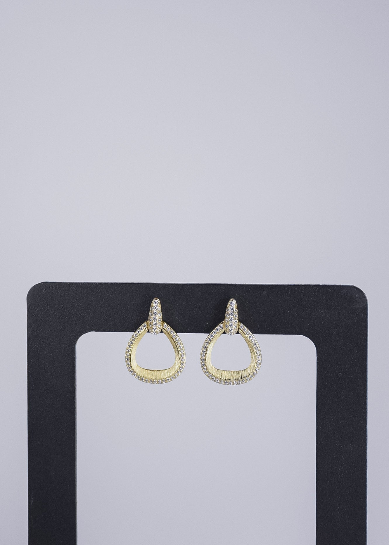 Aro Pyramid Cz stud with Gran Sided Hoop Gold