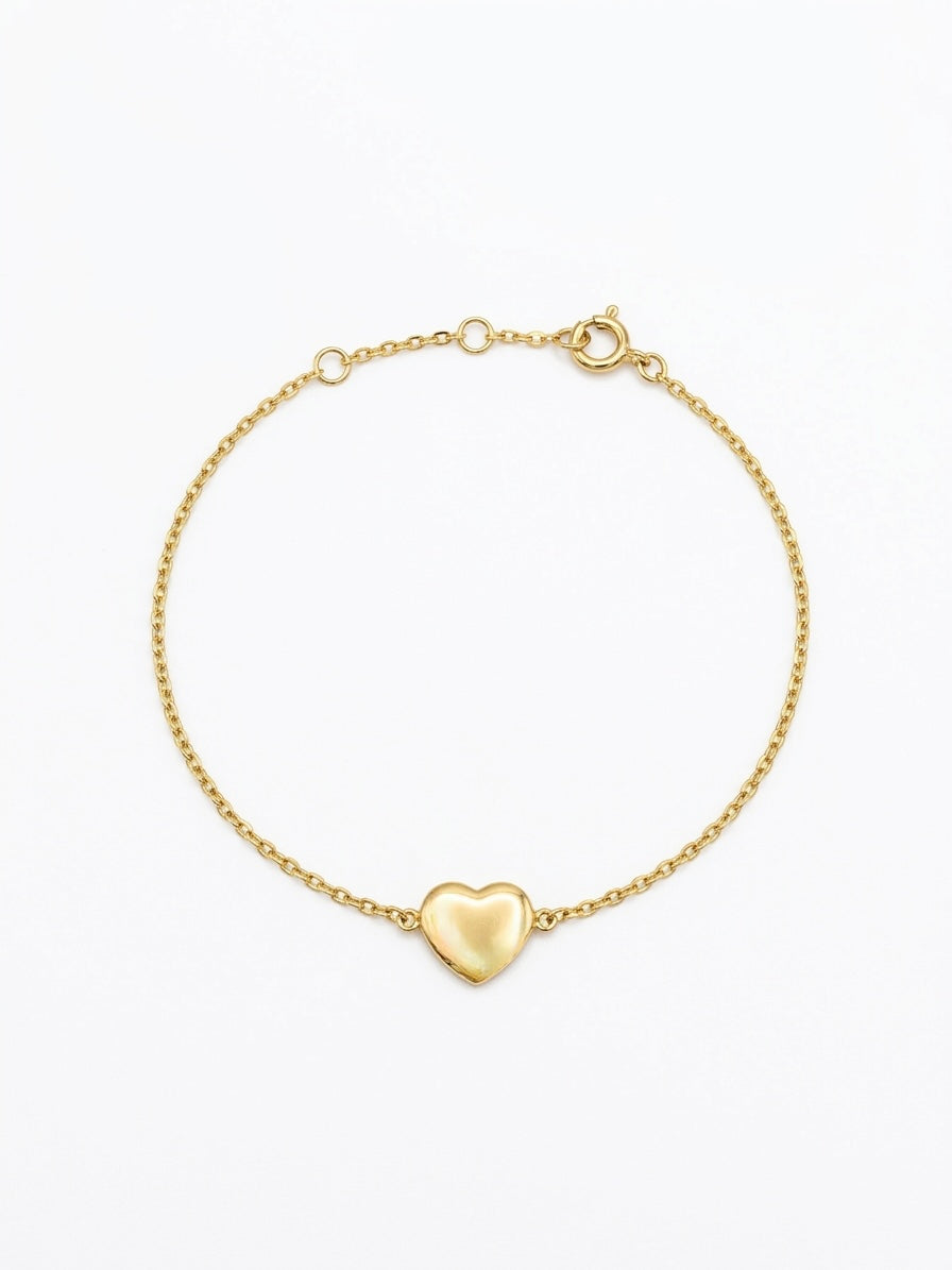 Pulsera Flat Heart Plain Bracelet