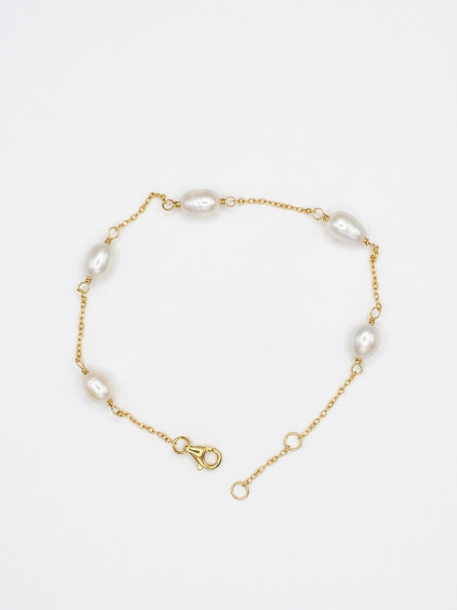 Pulsera SS 5 Pearls Bracelet Gold L