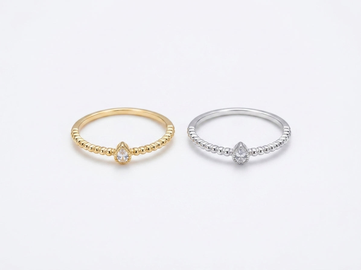 Anillo Bubbly & Tear CZ Gold/Silver