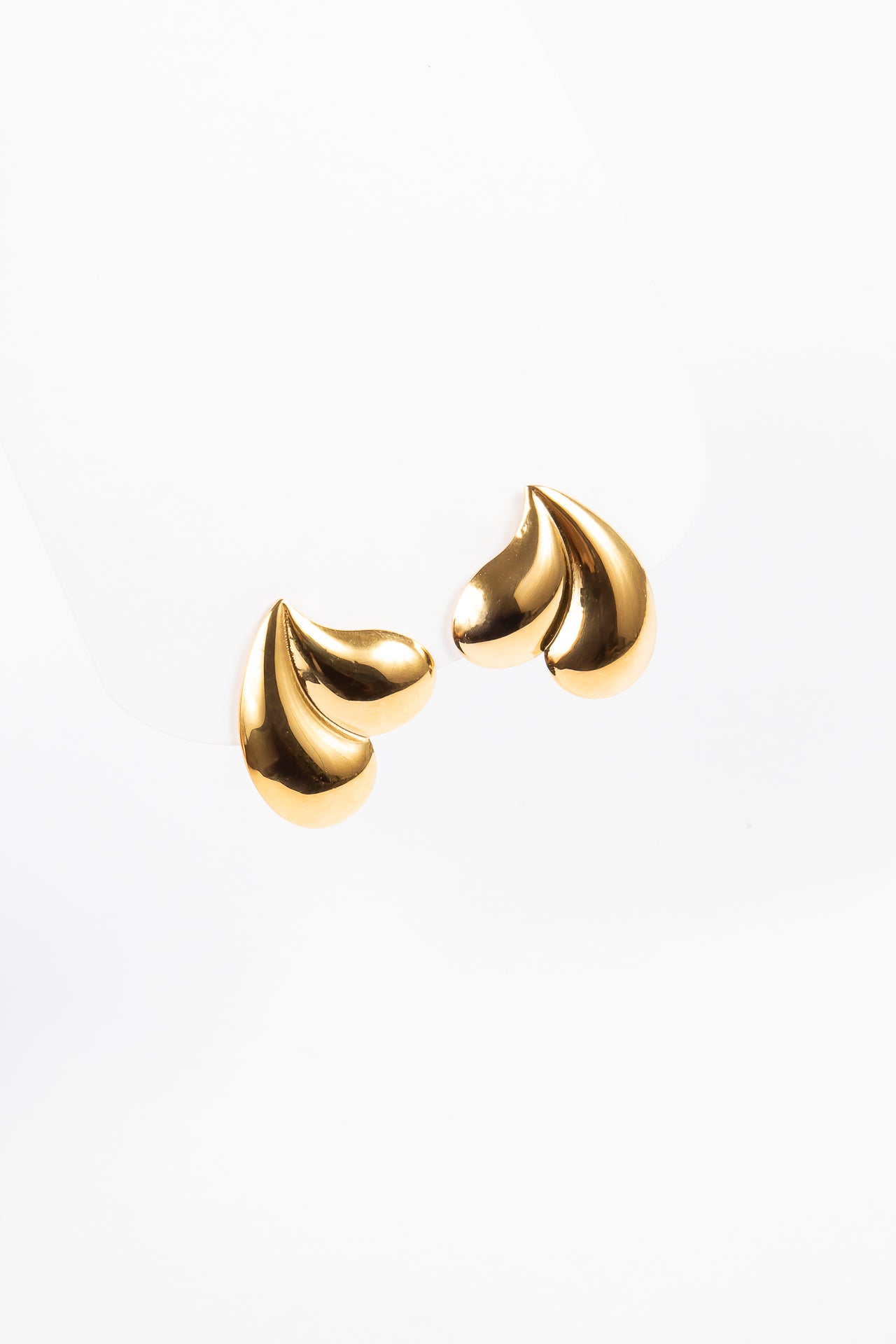 Aro Brassy Upside Heart Stud