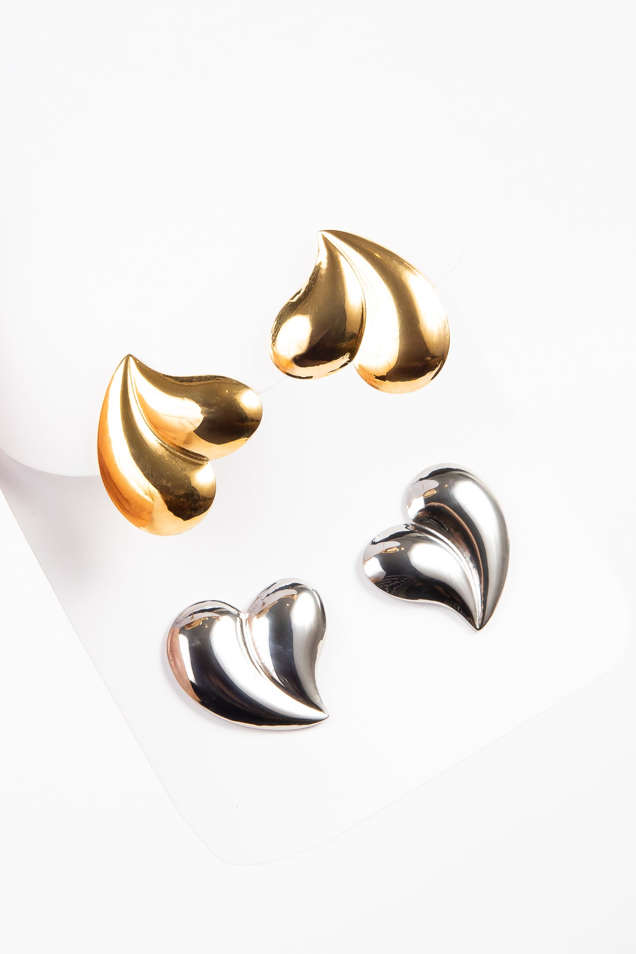Aro Brassy Upside Heart Stud