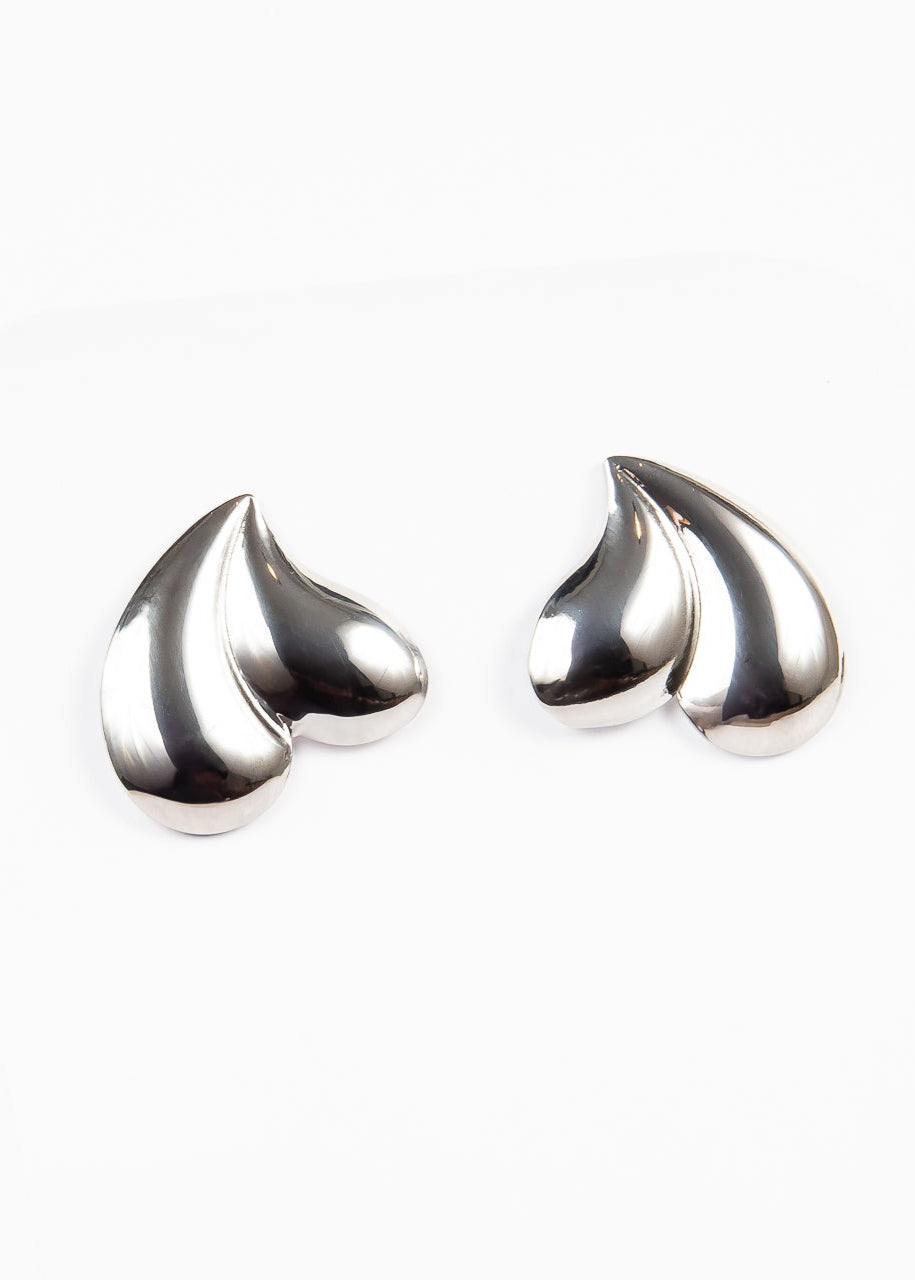 Aro Brassy Upside Heart Stud