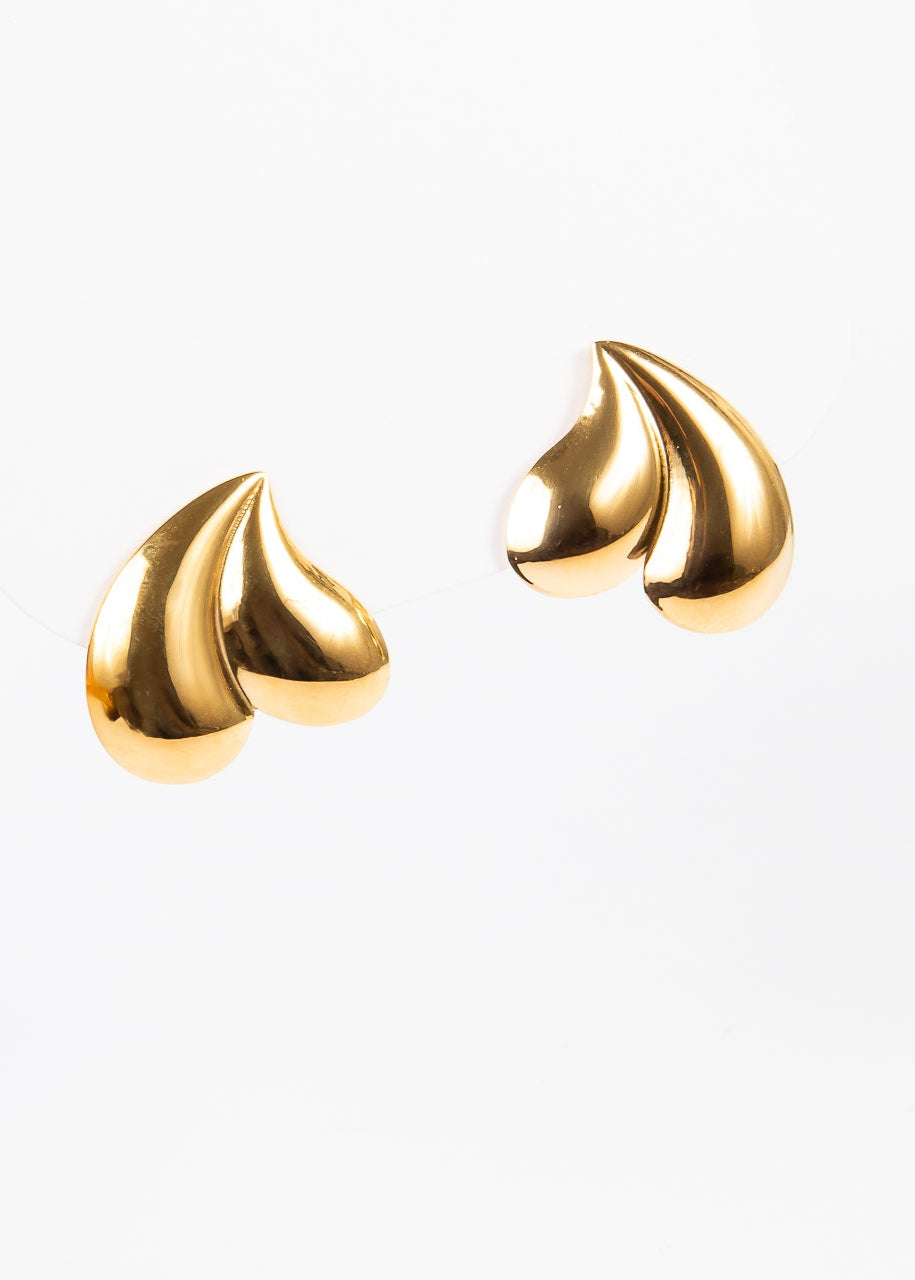 Aro Brassy Upside Heart Stud
